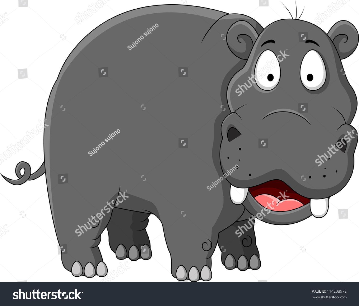 Cute Hippo Cartoon Stock Vector 114208972 - Shutterstock