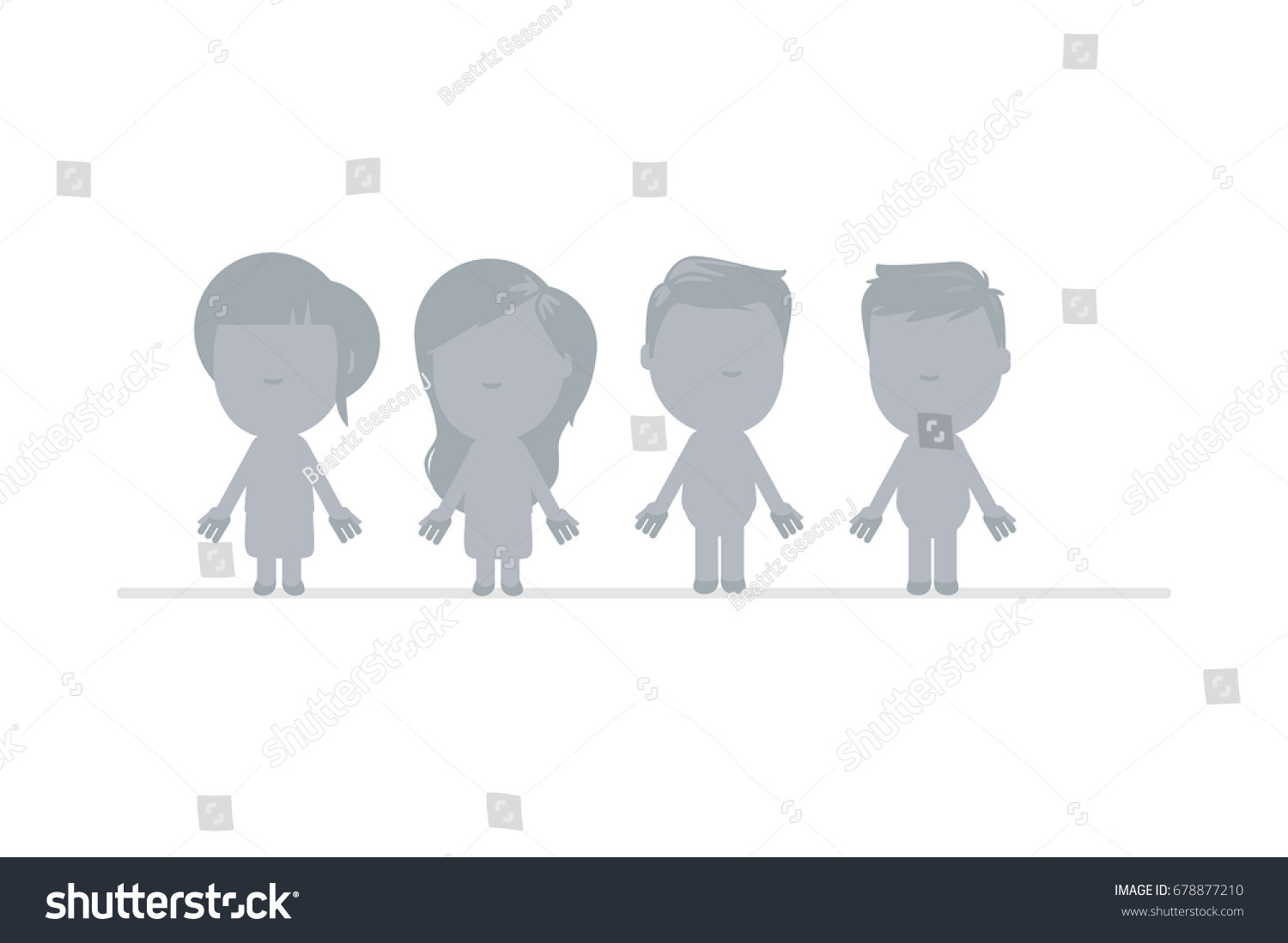 Cute Human Silhouette Vector Illustration Stock Vector (Royalty Free ...