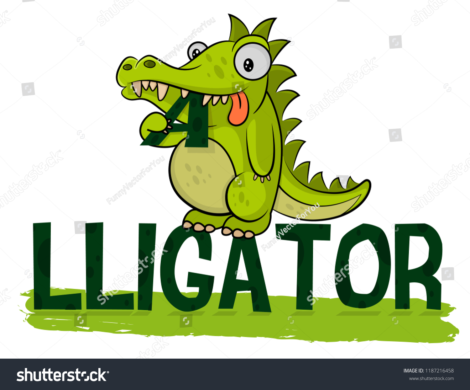 Cute Hungry Alligator Eats Logo 