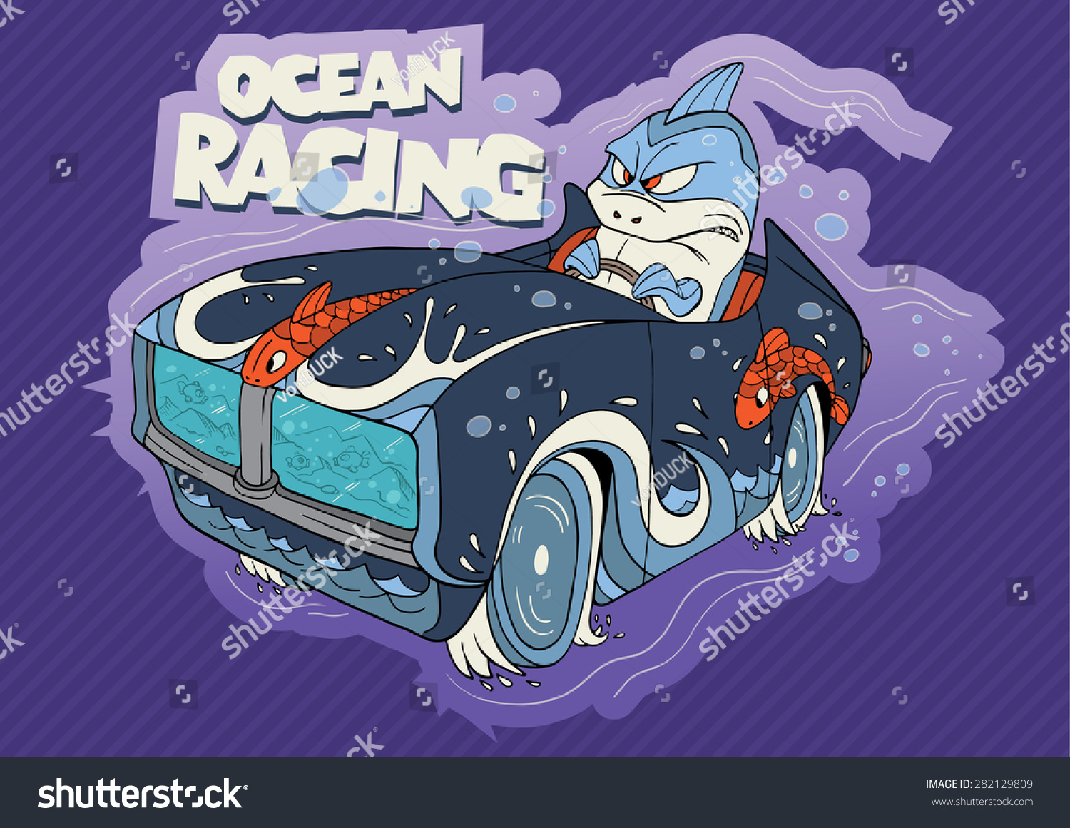 shark driving car