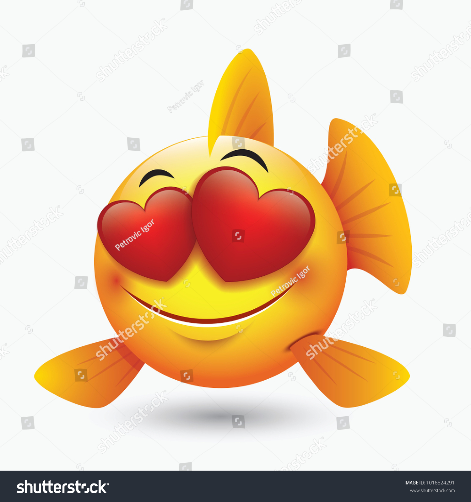 Download Cute Love Fish Emoticon Emoji Smiley Stock Vector (Royalty Free) 1016524291 - Shutterstock