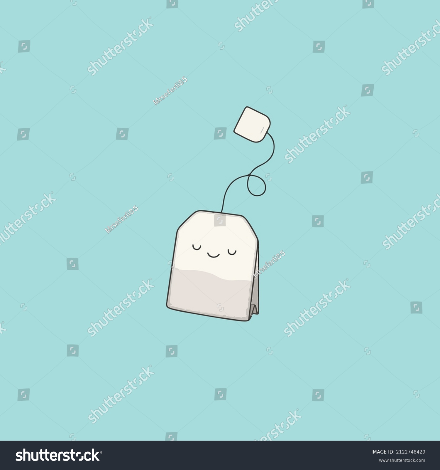 Cute Isolated Vector Illustration Smiling Tea Stock Vector (Royalty ...