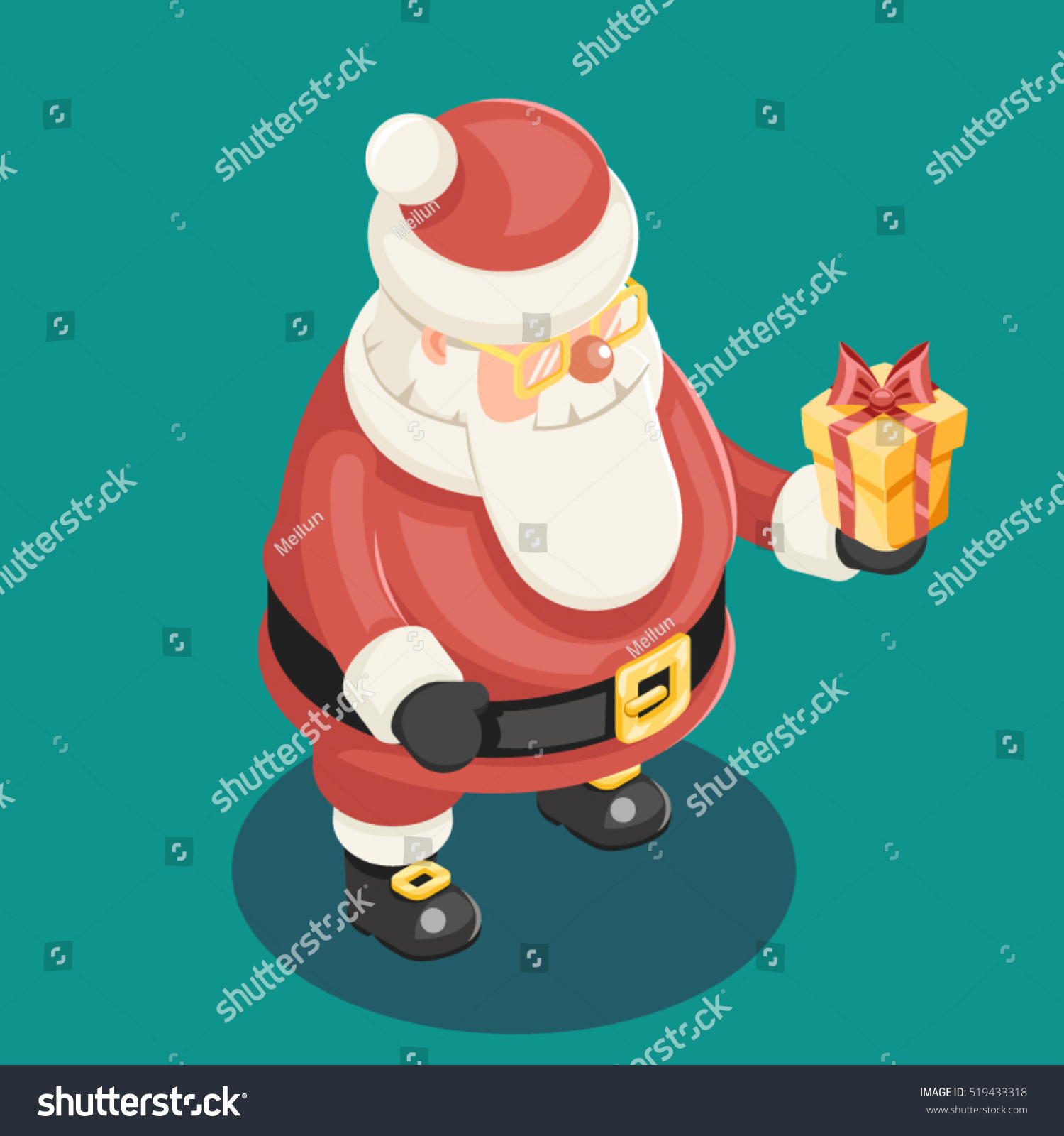 Download Cute Isometric 3d Christmas Santa Claus Stock Vector ...