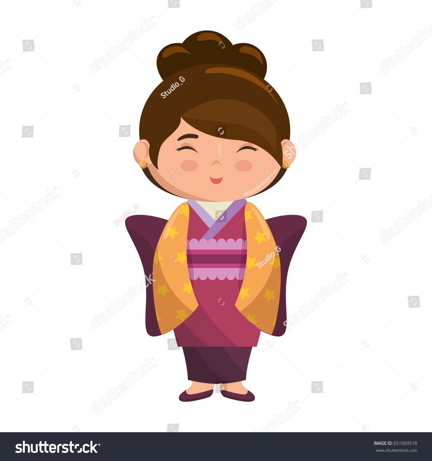 Cute Japanese Girl Cartoon Stock Vector Royalty Free