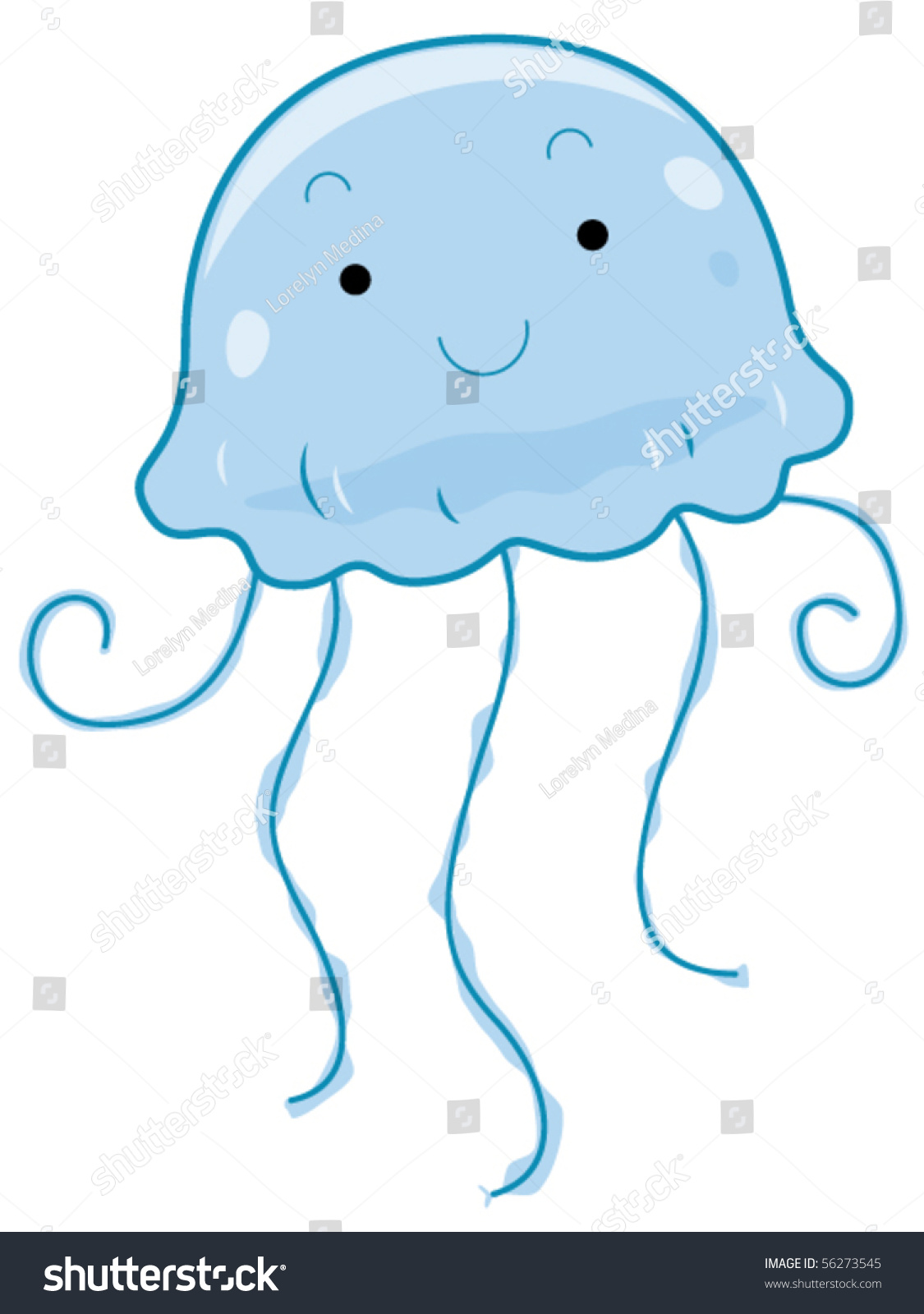 Cute Jellyfish Vector Stock Vector (Royalty Free) 56273545