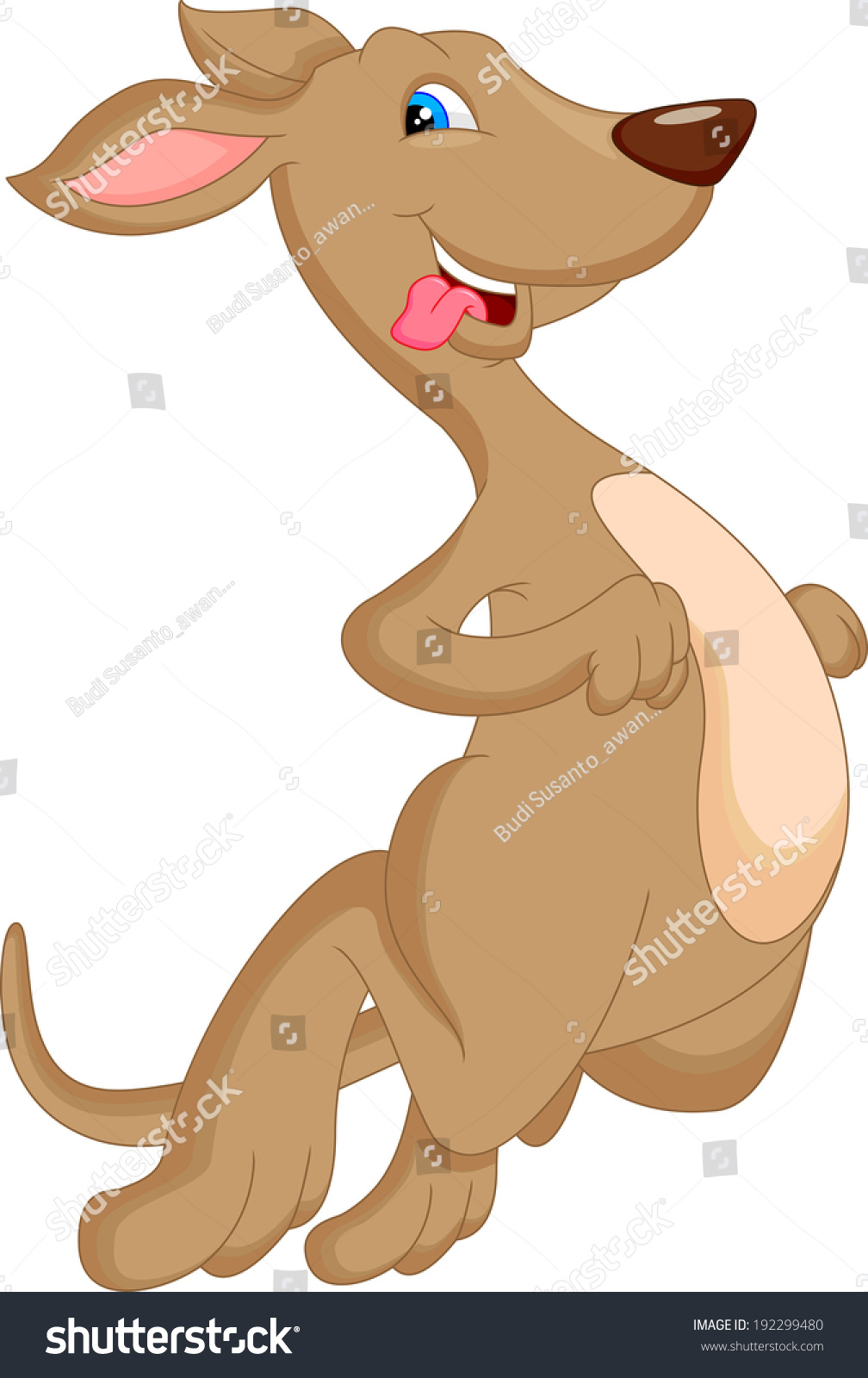 Cute Kangaroo Cartoon Stock Vector (Royalty Free) 192299480 - Shutterstock