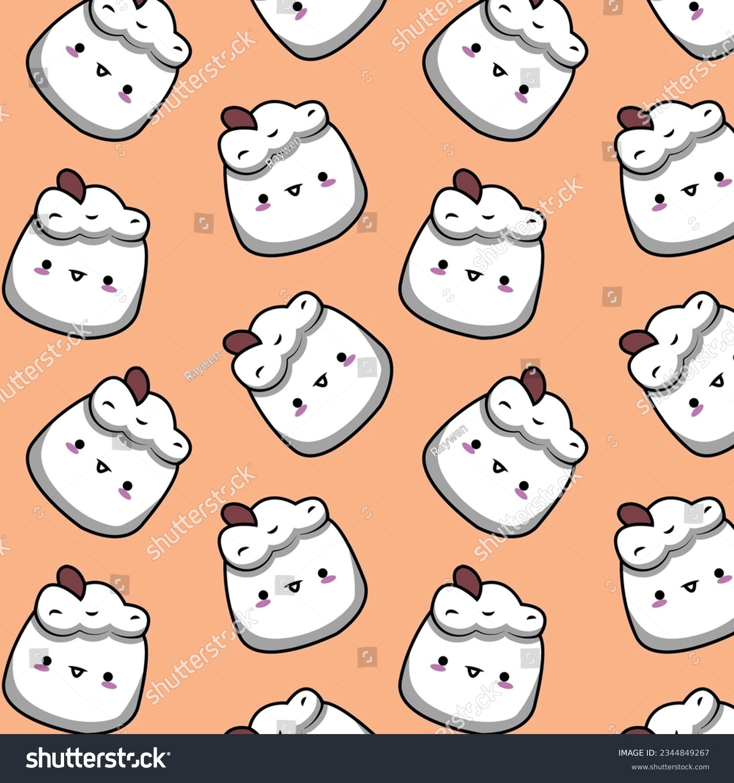 SVG of cute kawaii milk and cookie monster seamless pattern in pink background for children toys and fashion svg