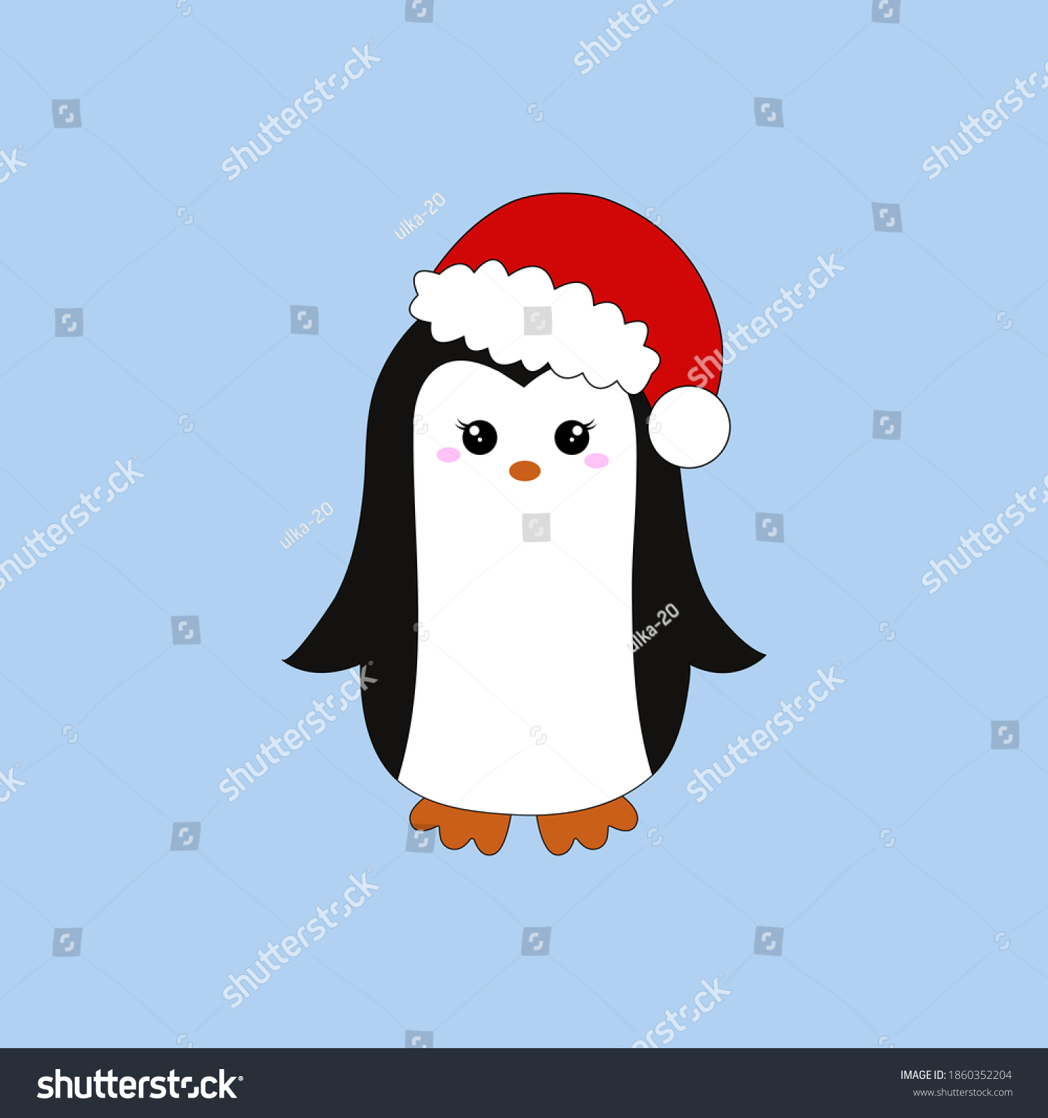 Cute Kawaii Penguin Vector Illustration Stock Vector (Royalty Free ...