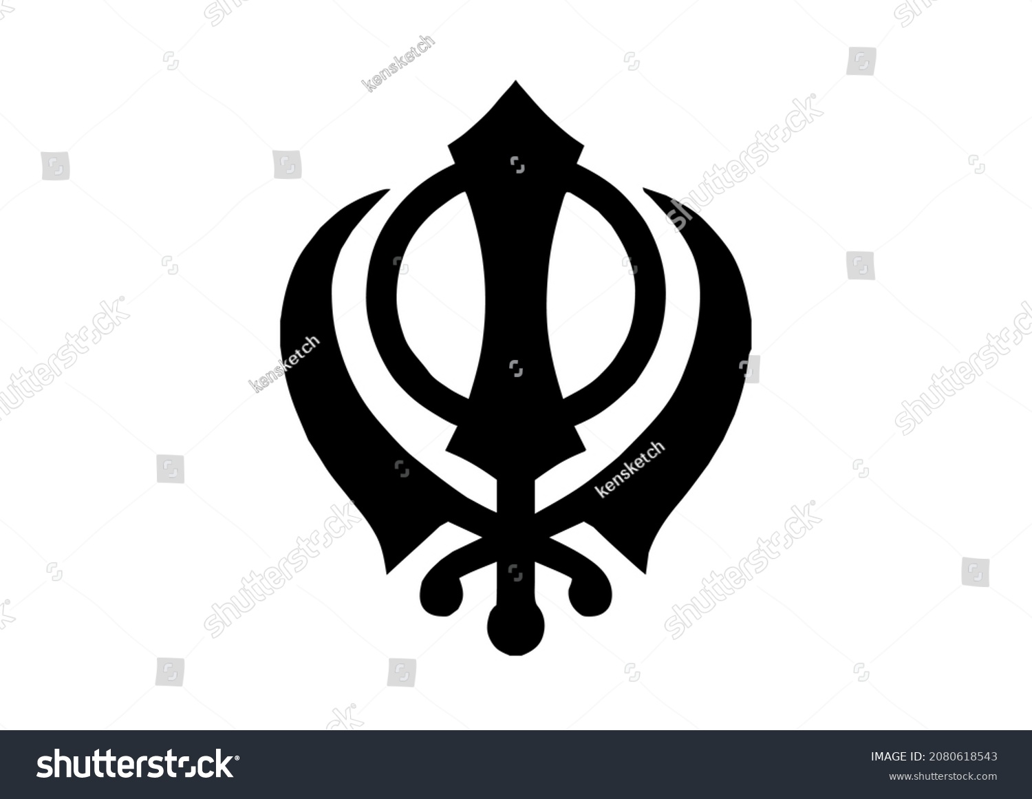 Cute Khanda Black Color Stock Vector (Royalty Free) 2080618543 ...