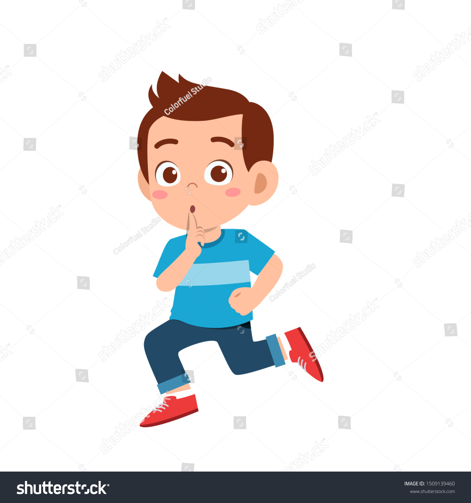 Cute Kid Teen Boy Show Facial Stock Vector (Royalty Free) 1509139460