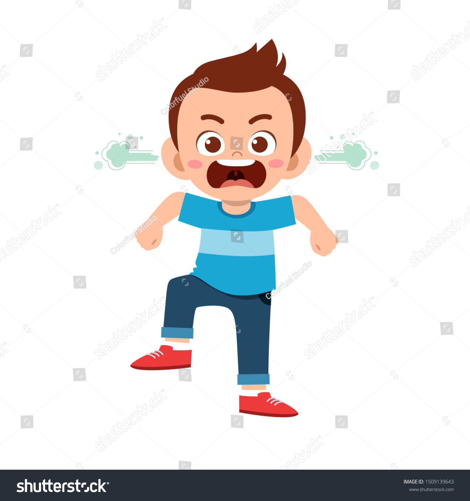 Cute Kid Teen Boy Show Facial Stock Vector (Royalty Free) 1509139643 ...