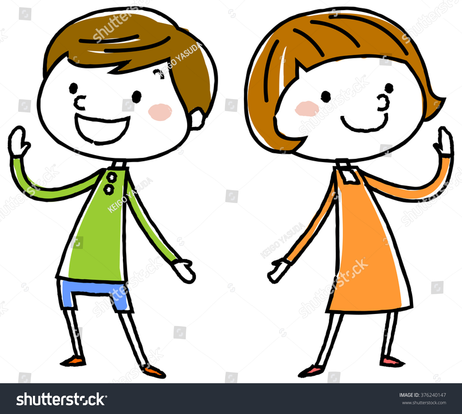 Cute Kids. Vector Illustration. - 376240147 : Shutterstock