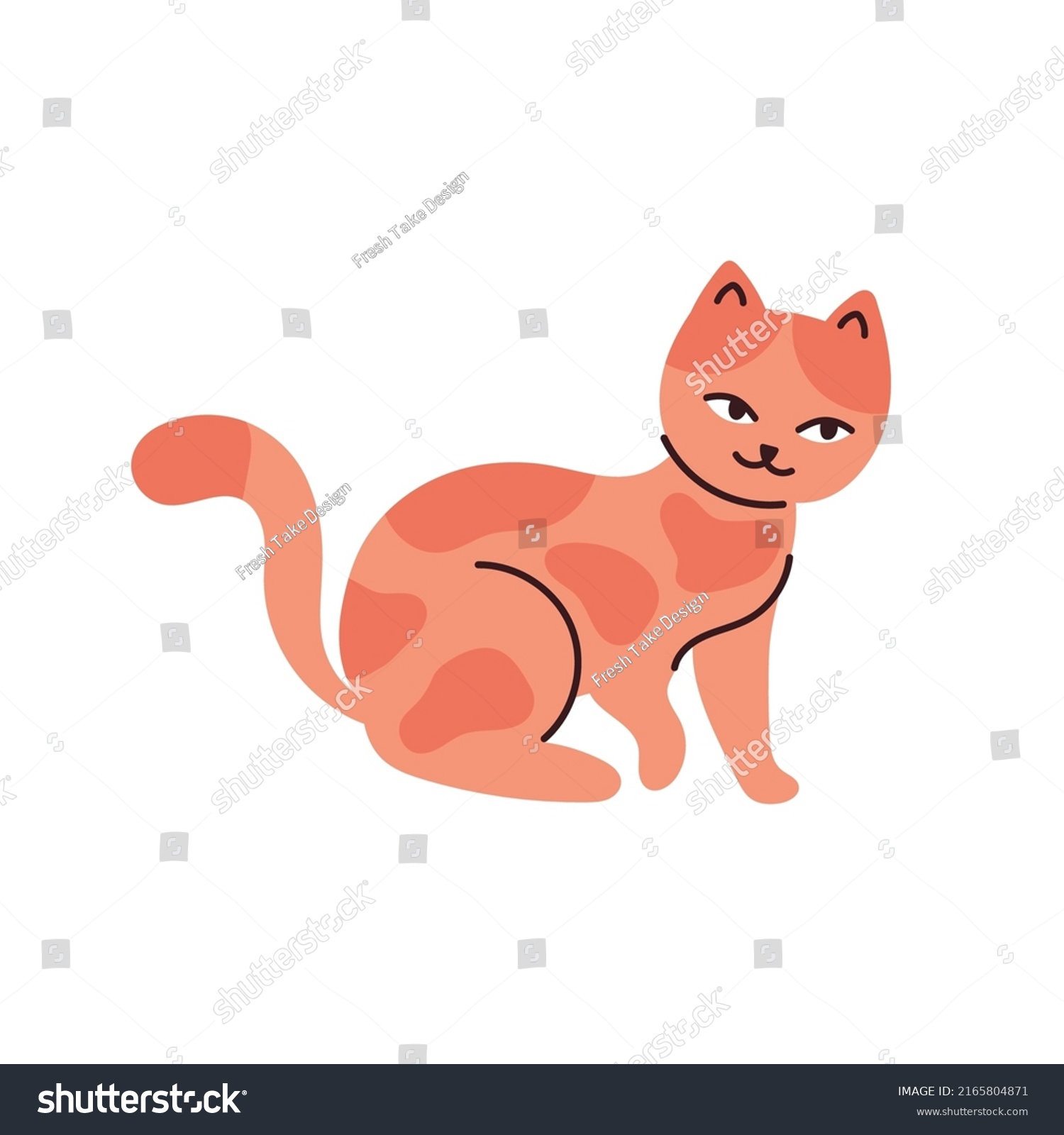 Cute Kitten Orange Spots Vector Illustration Stock Vector (Royalty Free ...