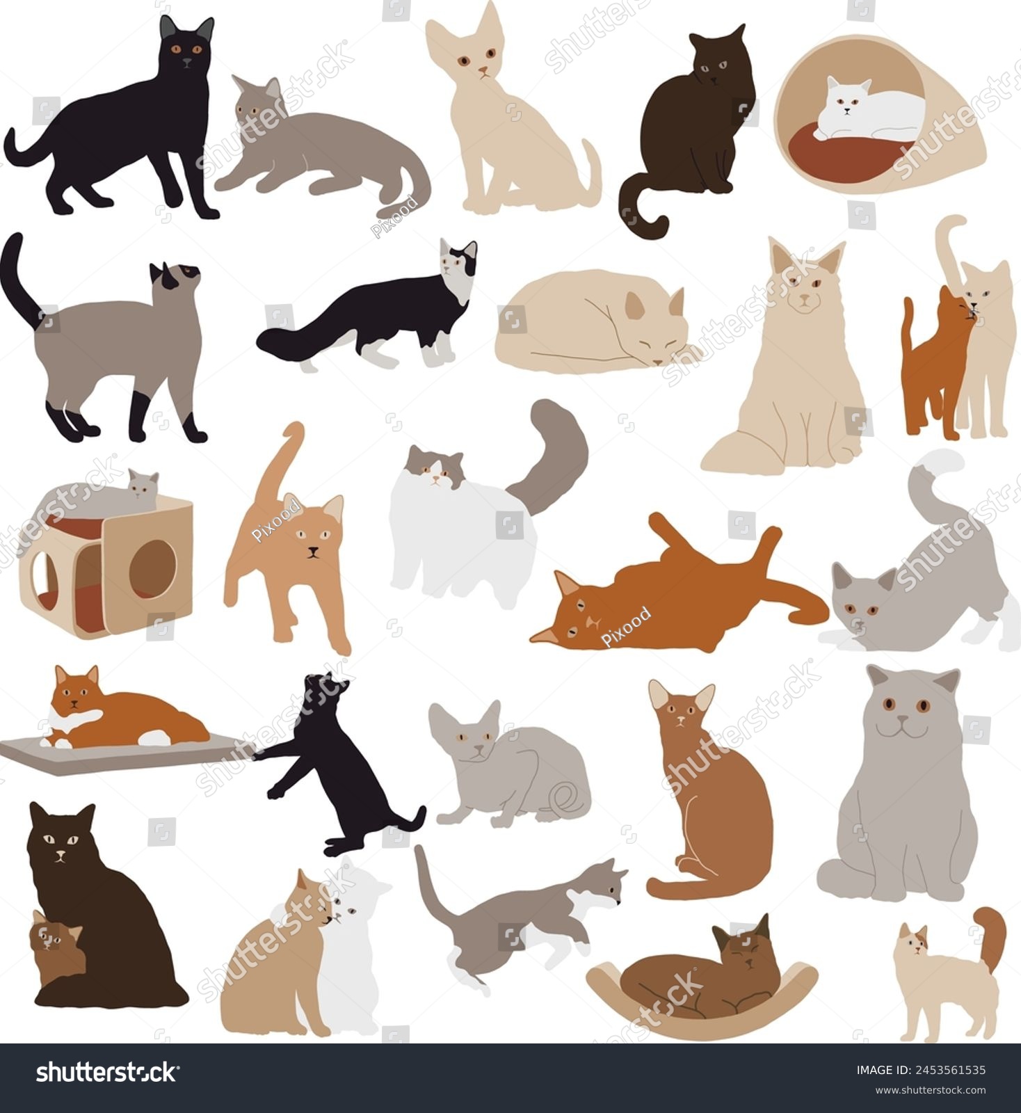 SVG of cute kittens to majestic cats, our high-quality illustrations capture the grace, curiosity, and personality of these beloved pets.  svg