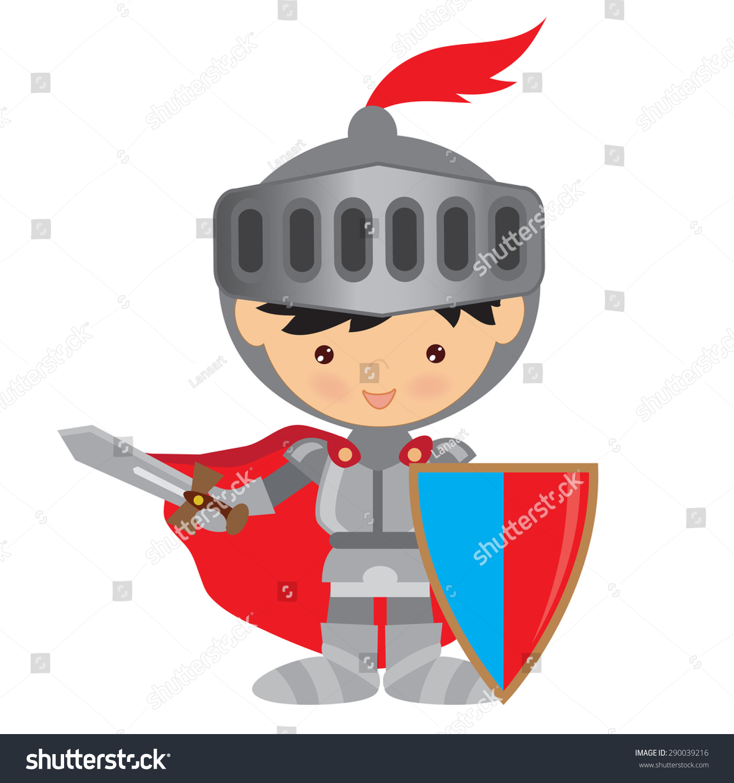 Cute Knight Vector Illustration Stock Vector 290039216 - Shutterstock