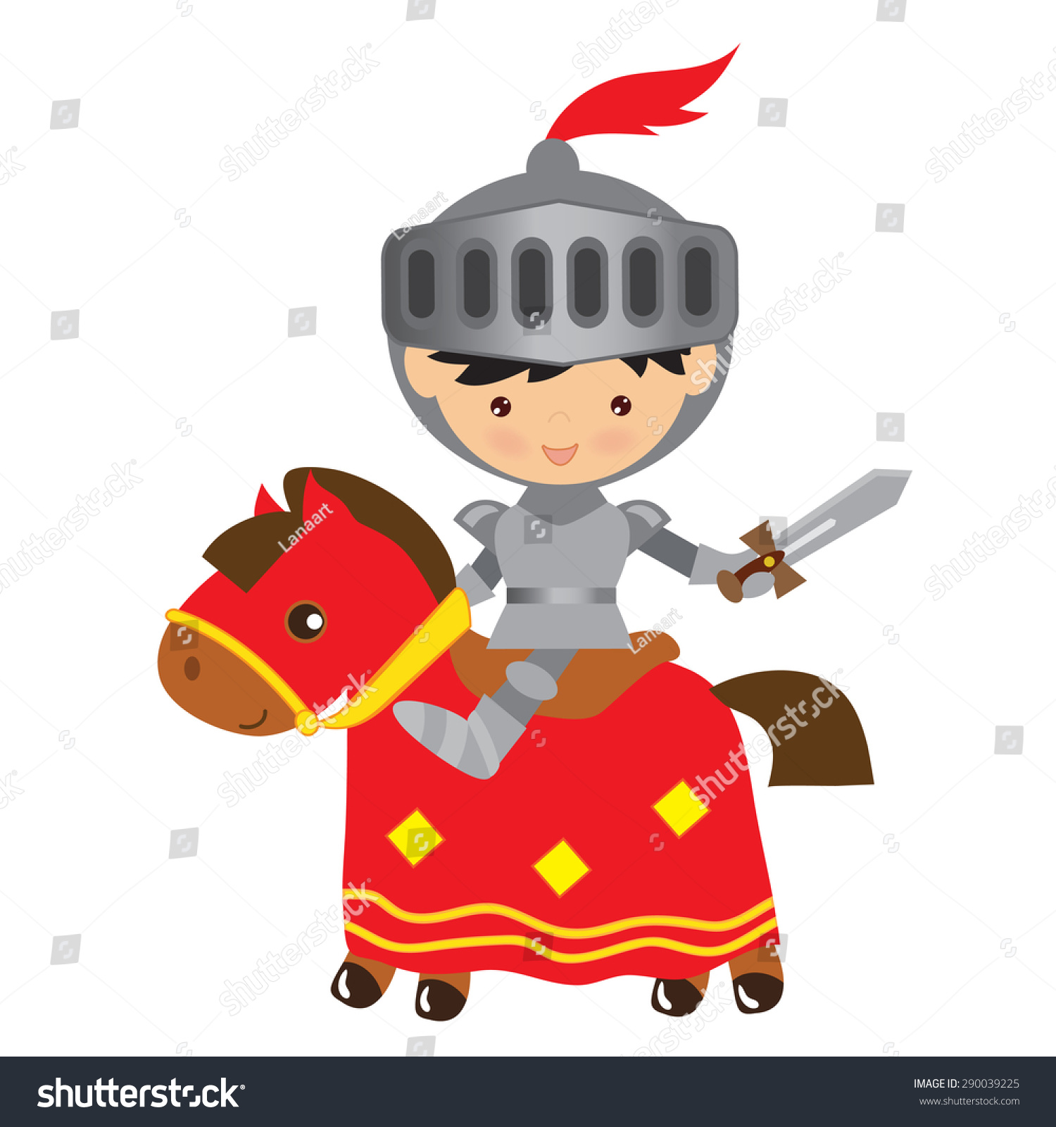 Cute Knight Vector Illustration Stock Vector (Royalty Free) 290039225 ...