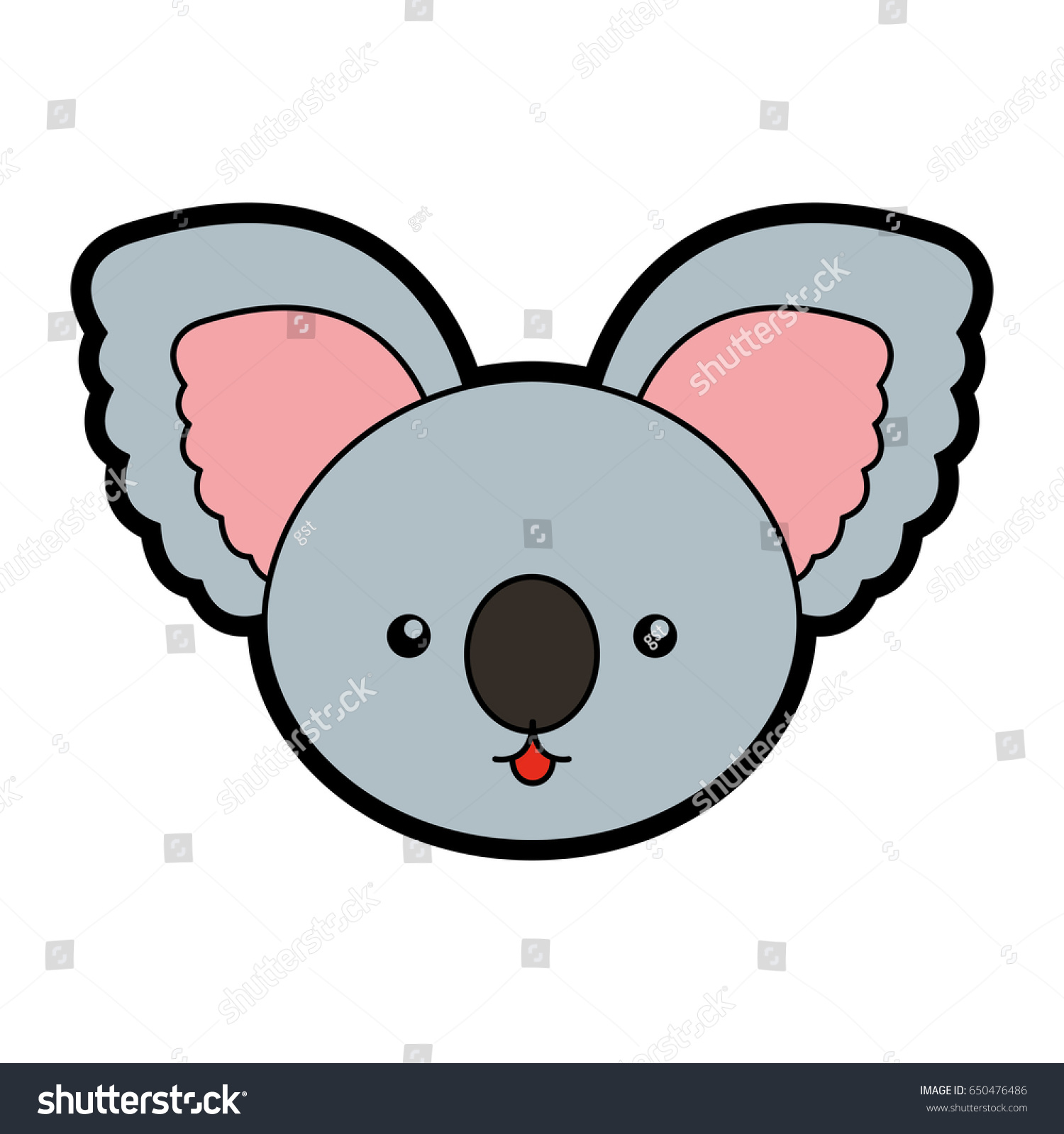 Cute Koala Face Cartoon Stock Vector (Royalty Free) 650476486