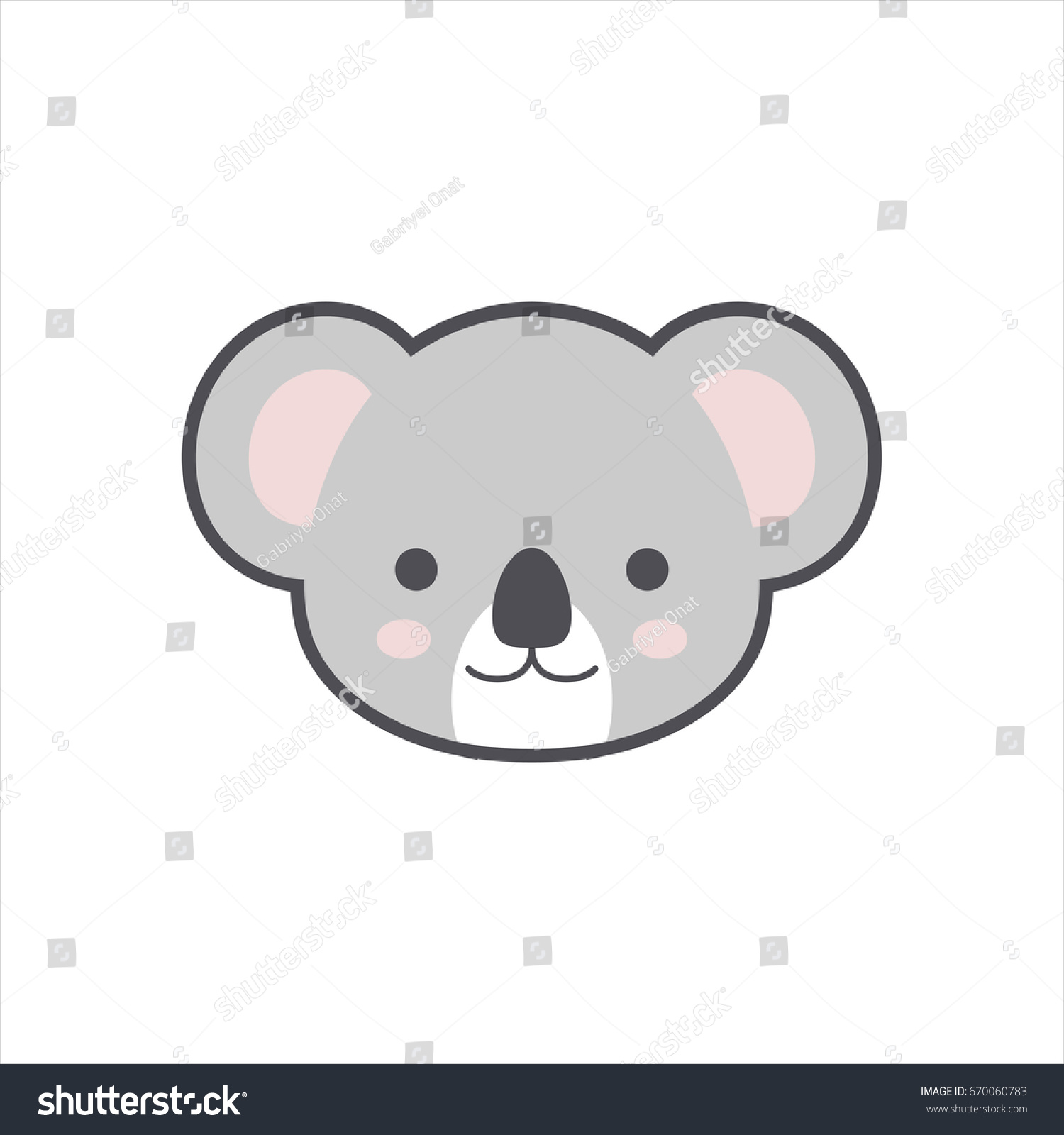 Cute Koala Face Vector Icon Stock Vector Royalty Free