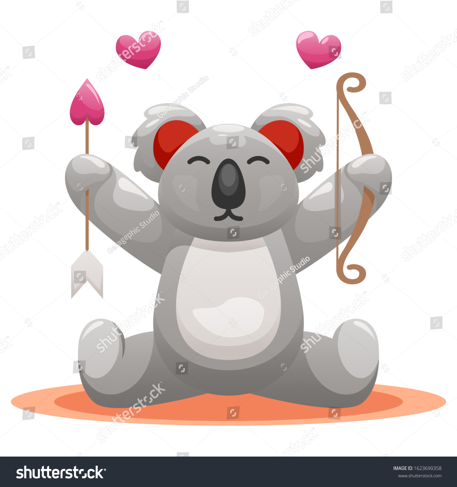 Cute Koala Arrow Love Cartoon Vector Stock Vector (royalty Free 