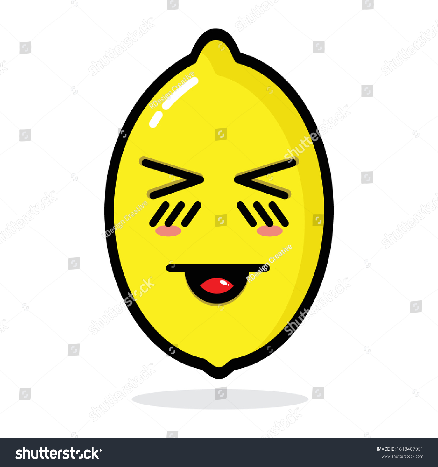 Cute Lemon Vector Character Emoji Illustrations Stock Vector (Royalty ...