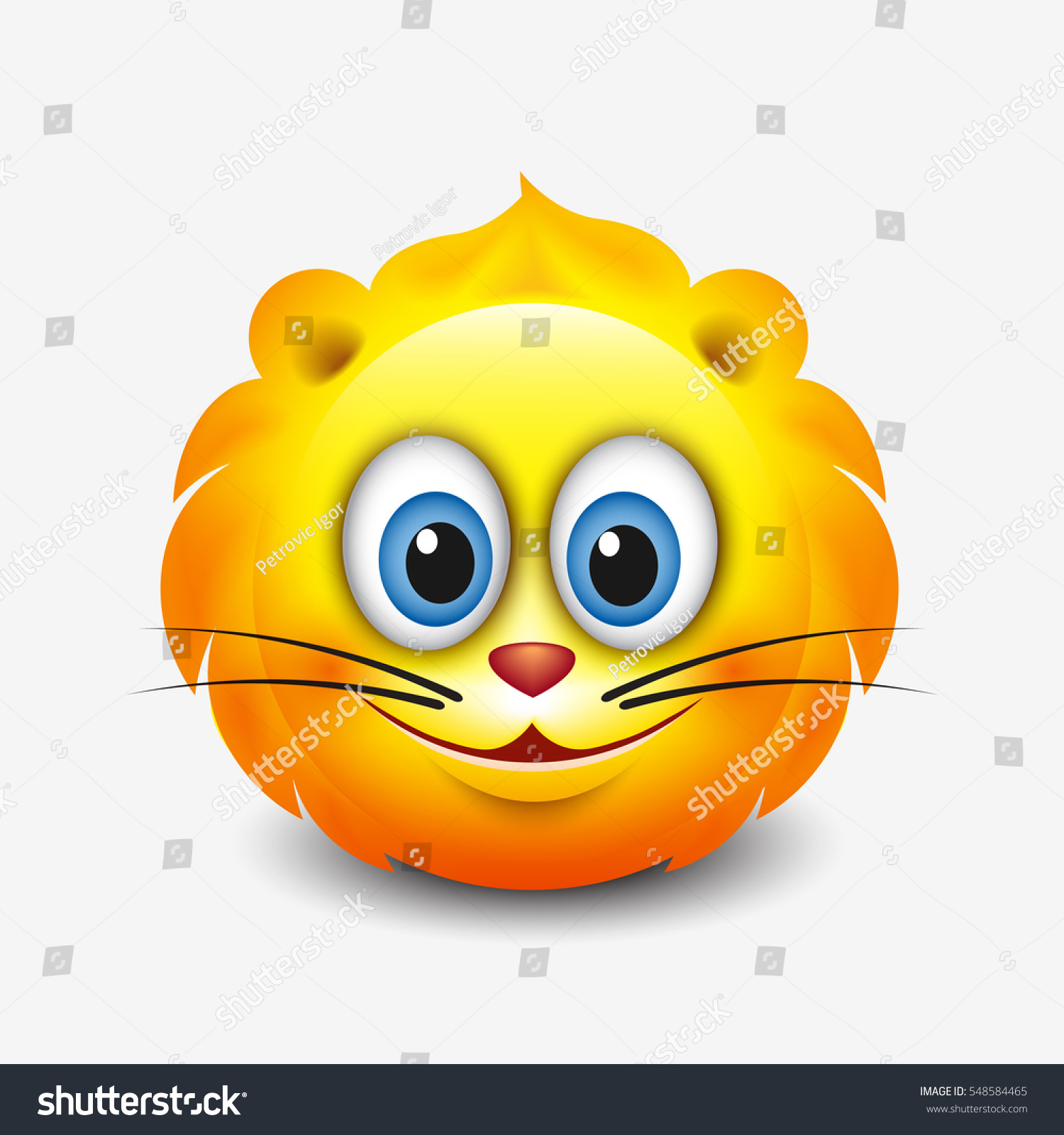 SVG of Cute leo emoticon, emoji  - astrological sign - horoscope - zodiac - vector illustration svg