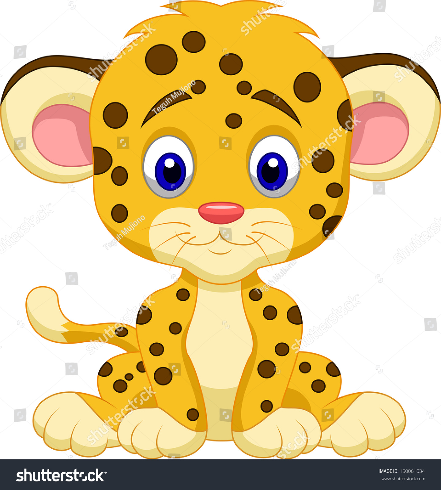 Cute Leopard Cartoon Stock Vector 150061034 : Shutterstock