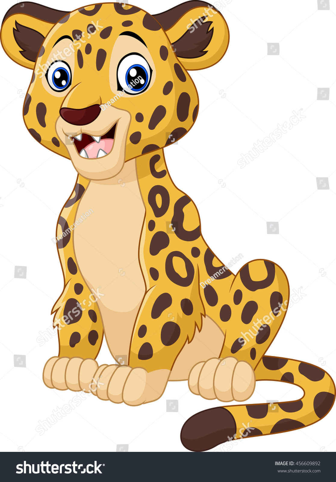 Cute Leopard Cartoon Stock Vector 456609892 - Shutterstock
