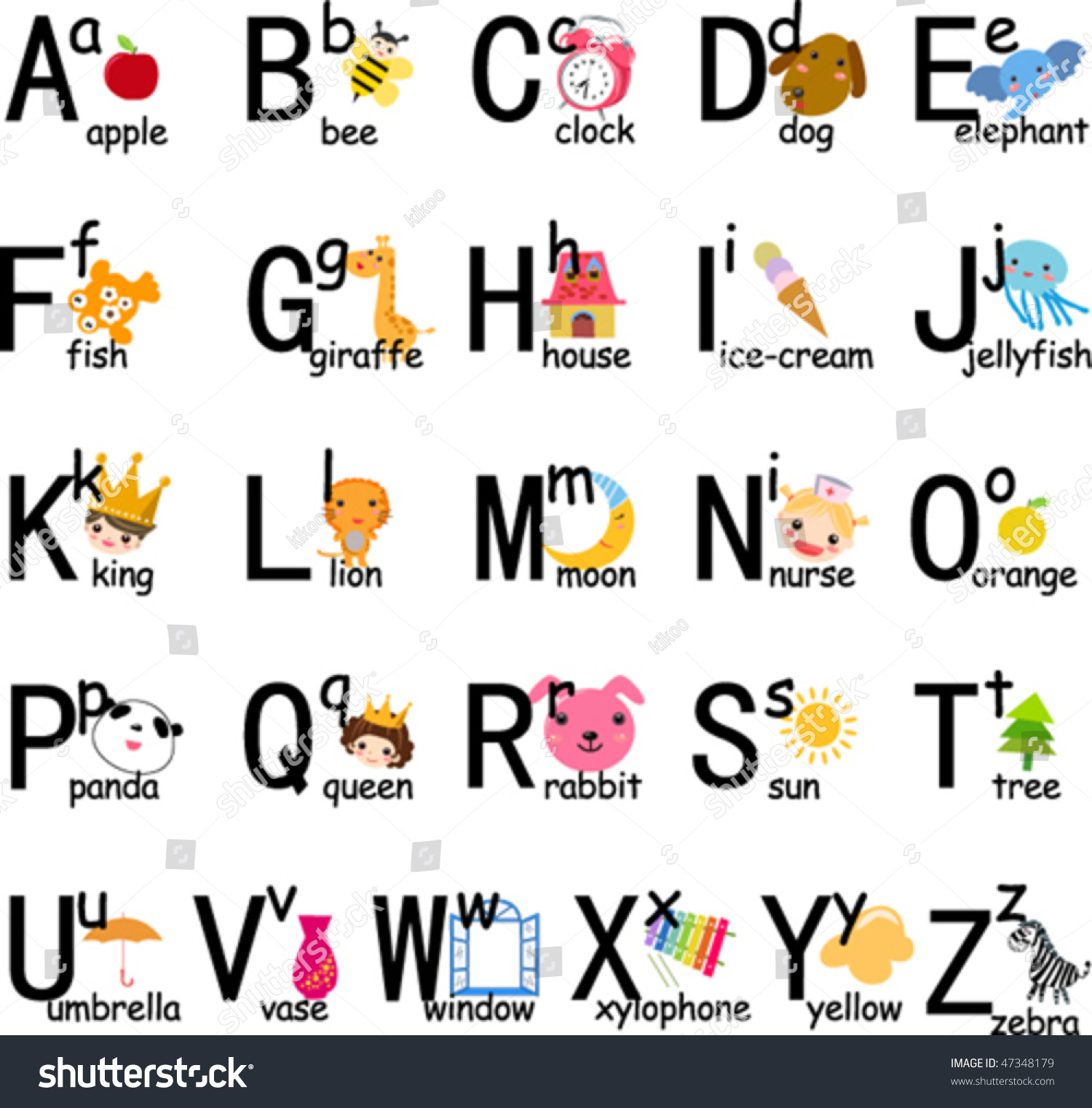 Cute Letters Stock Vector Illustration 47348179 : Shutterstock