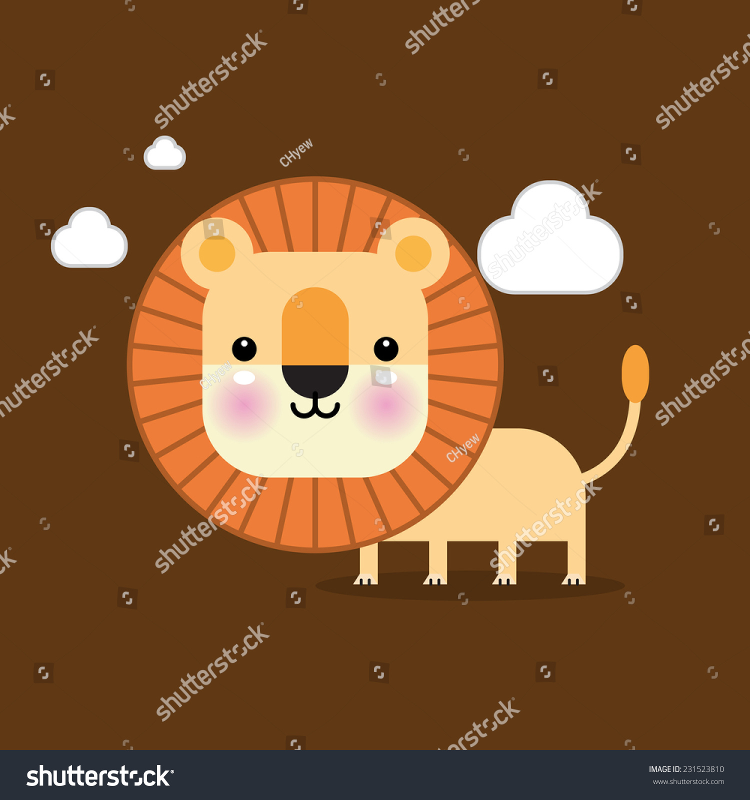 Cute Lion Cartoon Stock Vector Illustration 231523810 : Shutterstock