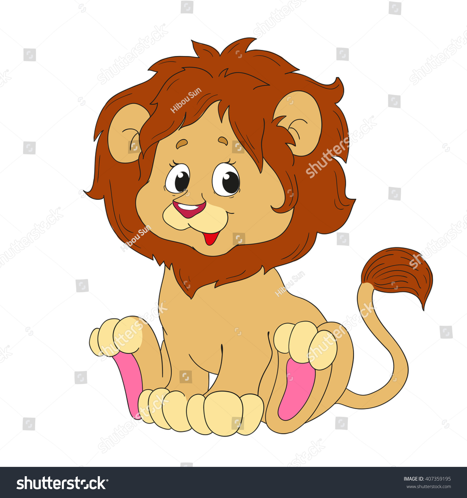 Cute Lion Character. Cartoon Animal. Stock Vector Illustration ...