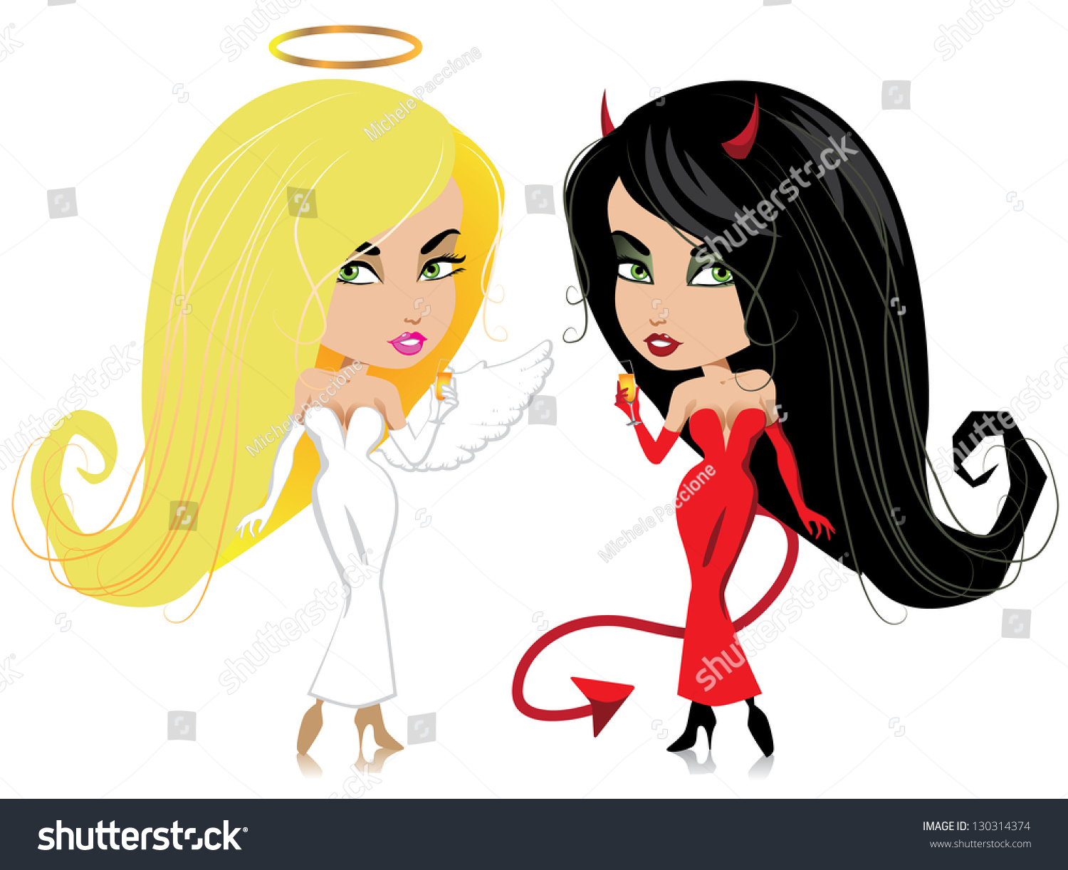 Cute Little Angel Devil Eps 8 Stock Vector 130314374 - Shutterstock