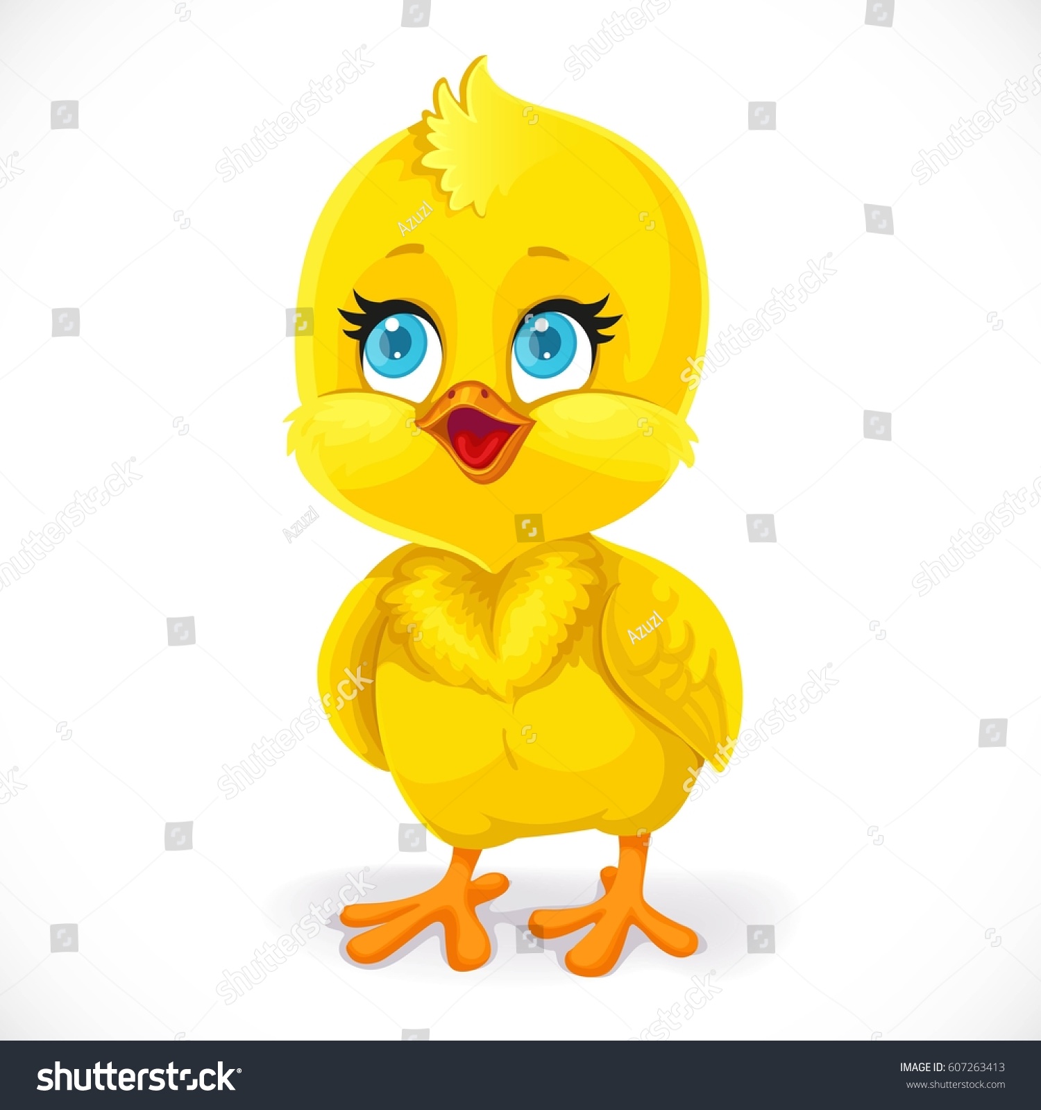 Cute Little Baby Chick Isolated On Stock Vector 607263413 - Shutterstock