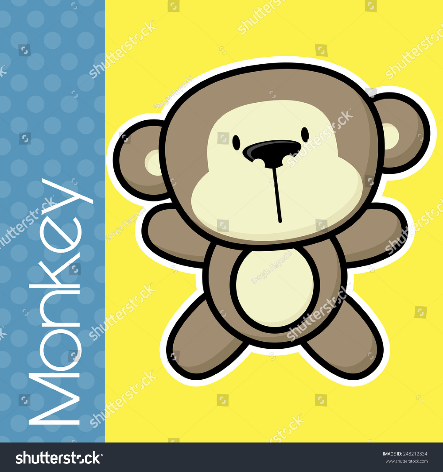 Cute Little Baby Monkey Text On Stock Vector Royalty Free