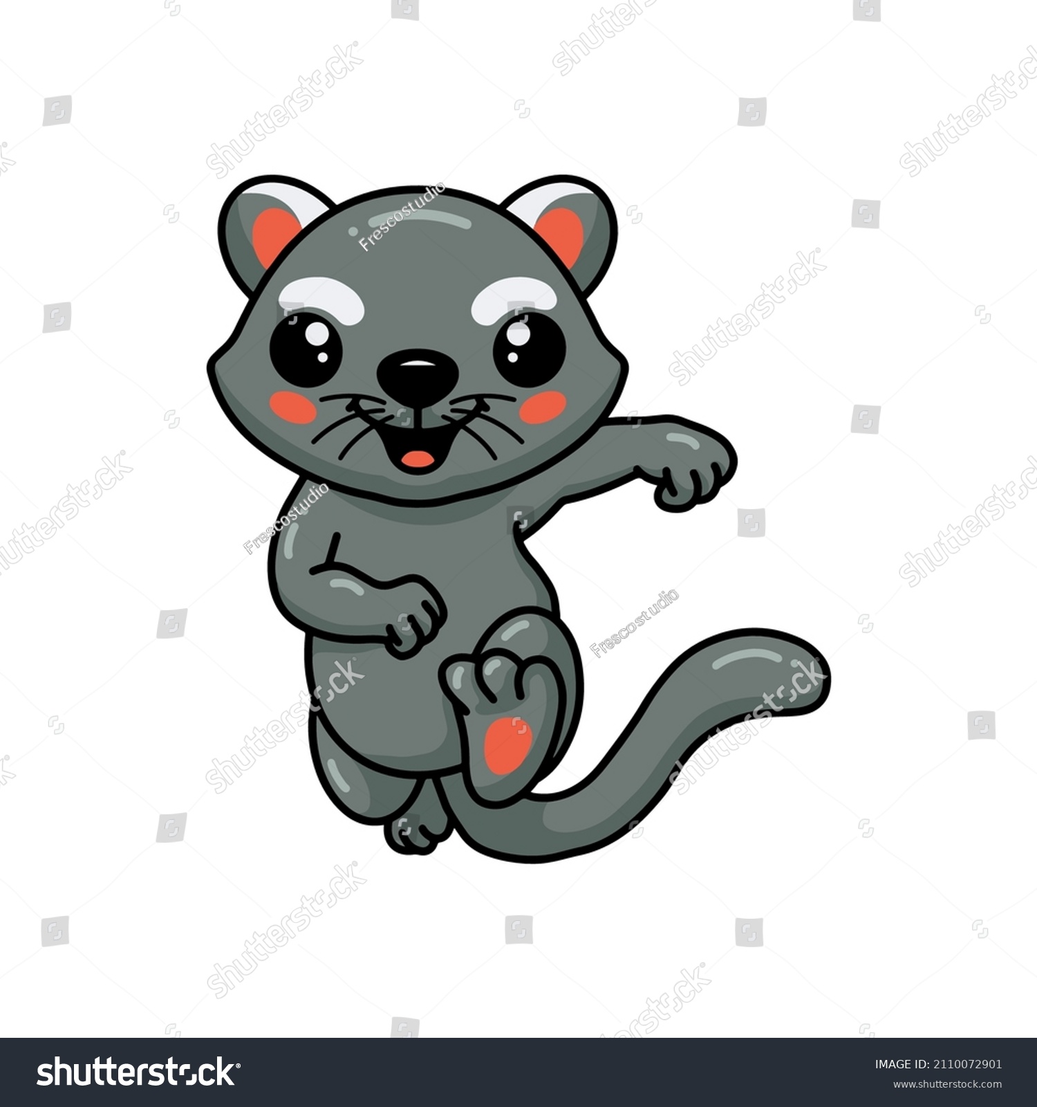SVG of Cute little bearcat cartoon running svg