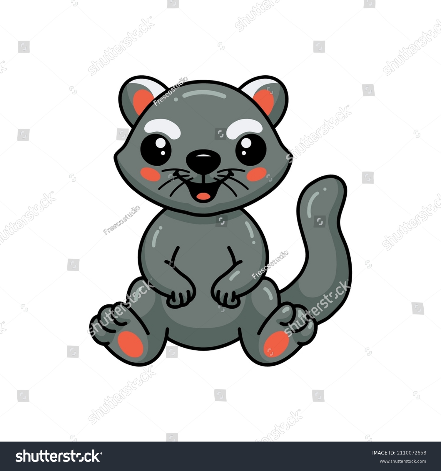 SVG of Cute little bearcat cartoon sitting svg