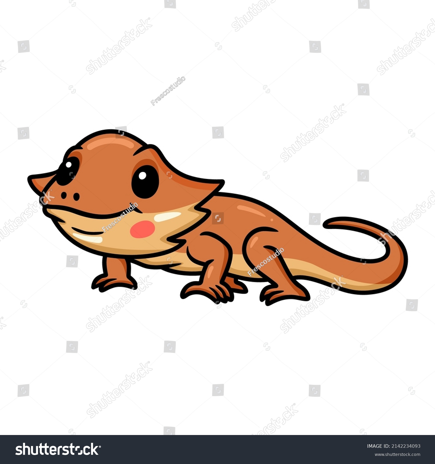 Cute Little Bearded Dragon Cartoon Stock Vector (Royalty Free ...