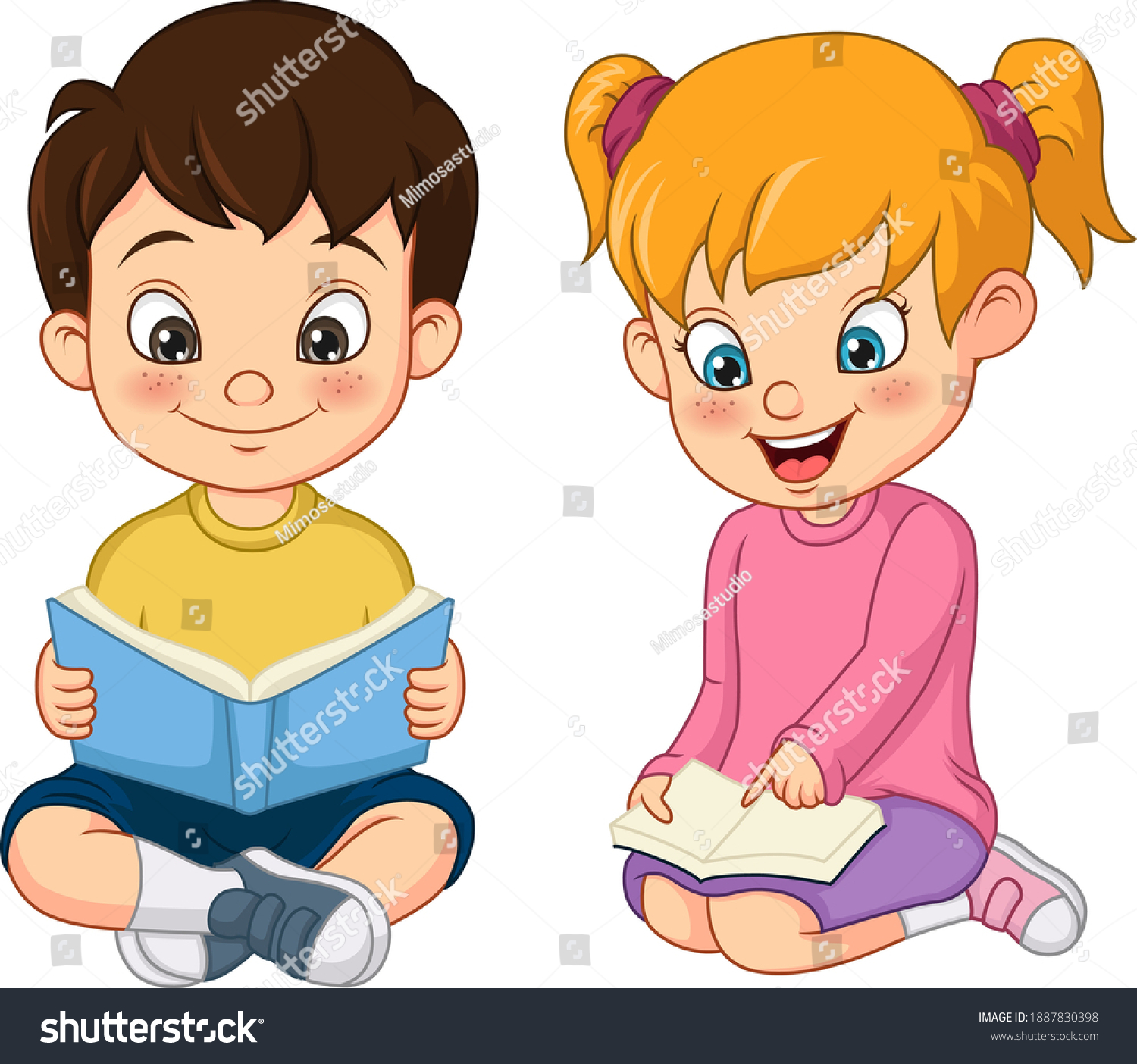 26,340 Cartoon boy reading a book Images, Stock Photos & Vectors