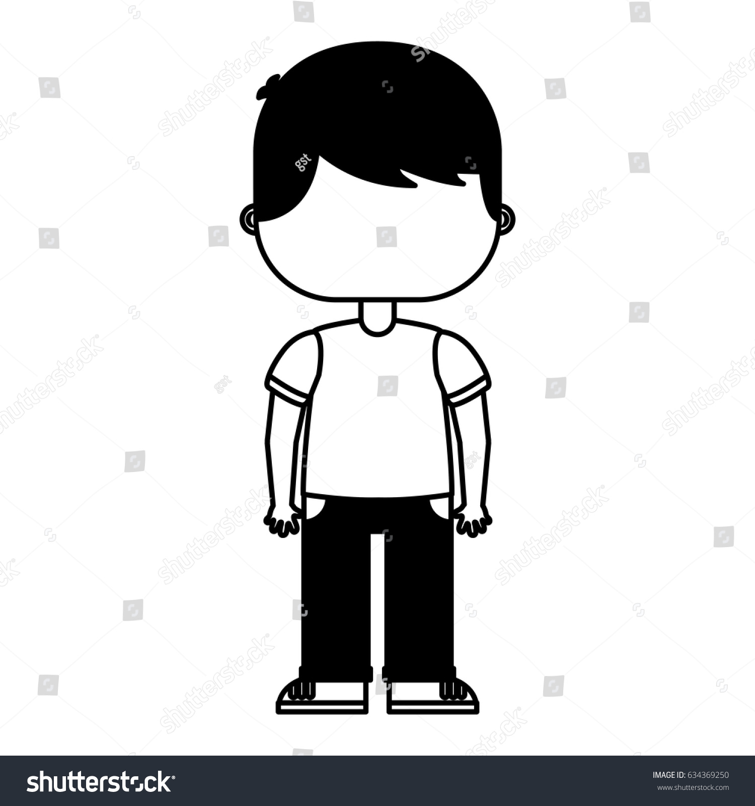 Cute Little Boy Character Stock Vector (Royalty Free) 634369250 ...