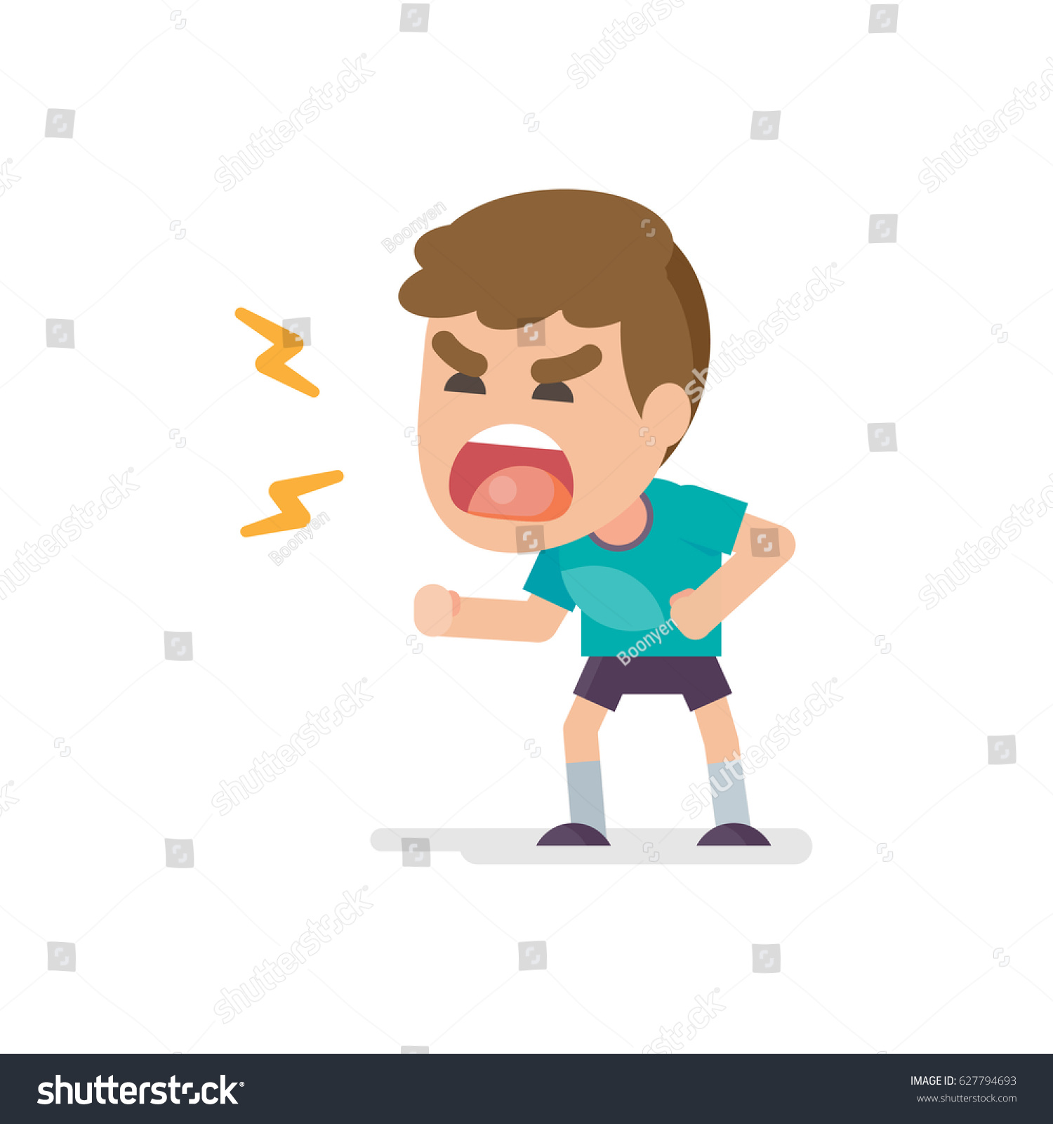 Cute Little Boy Gets Mad Angry Stock Vector (Royalty Free) 627794693 ...