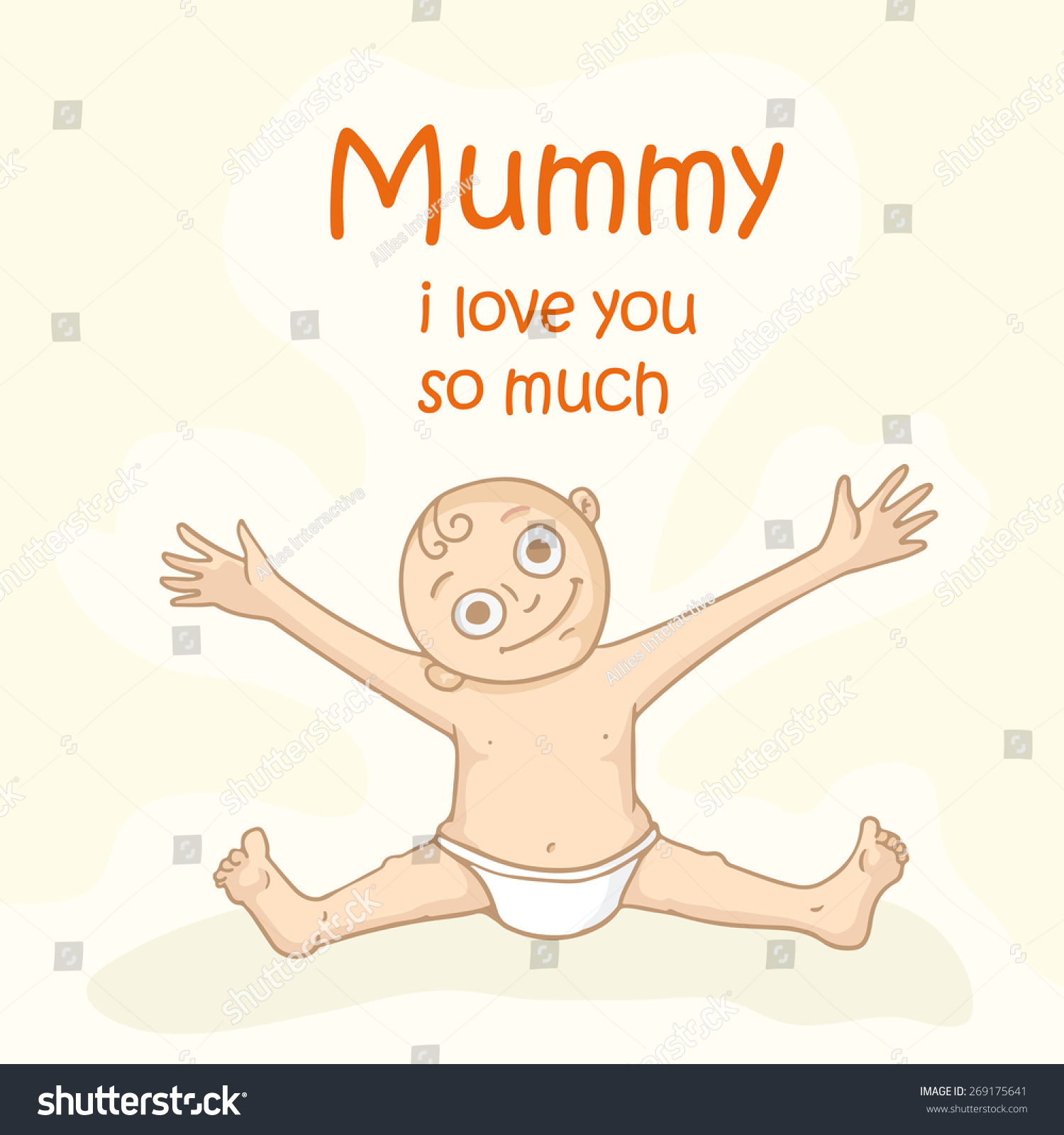 Cute Little Boy Opening His Arms Stock Vector Royalty Free