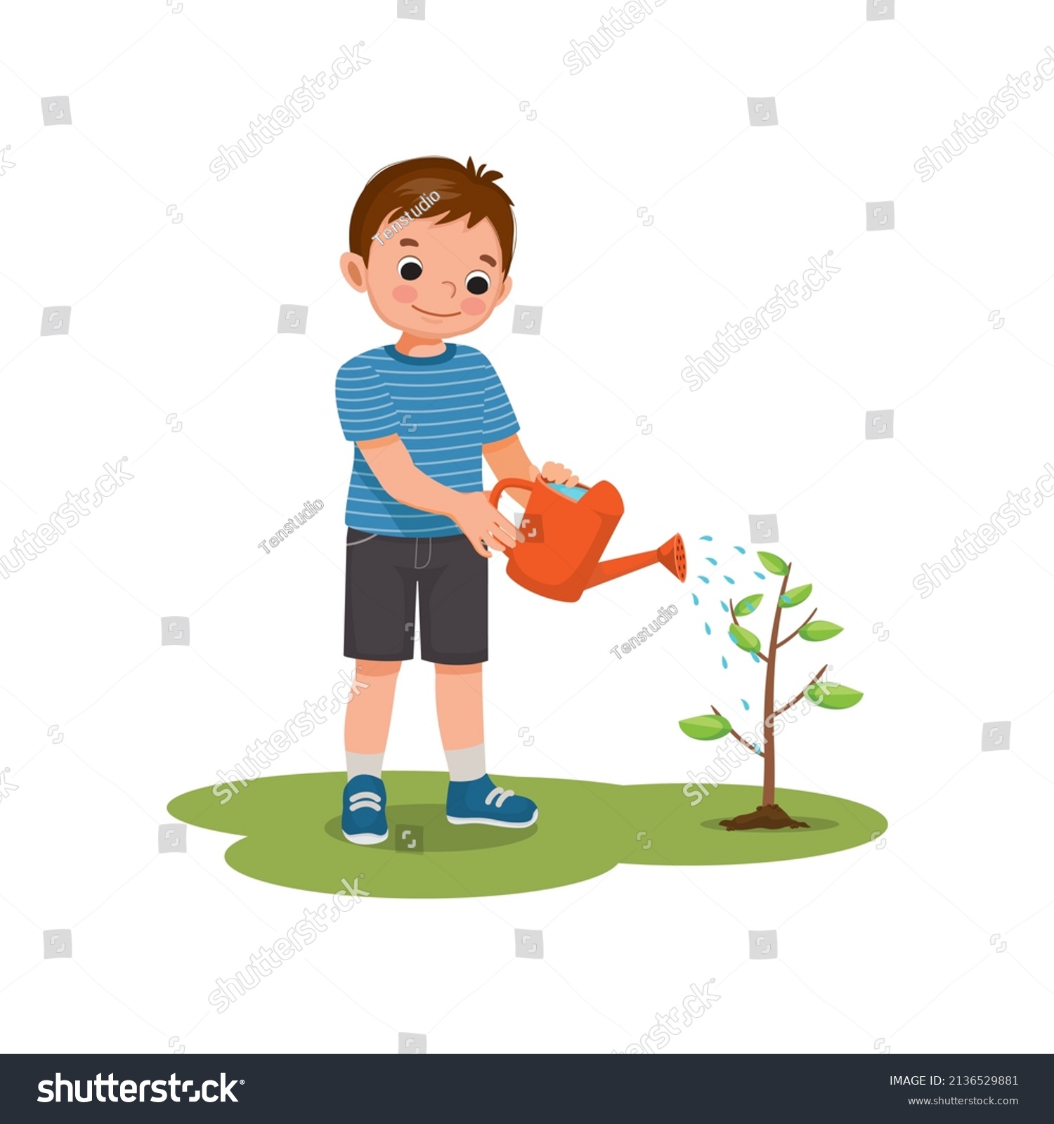 416 Boy watering plant clip art Images, Stock Photos & Vectors ...