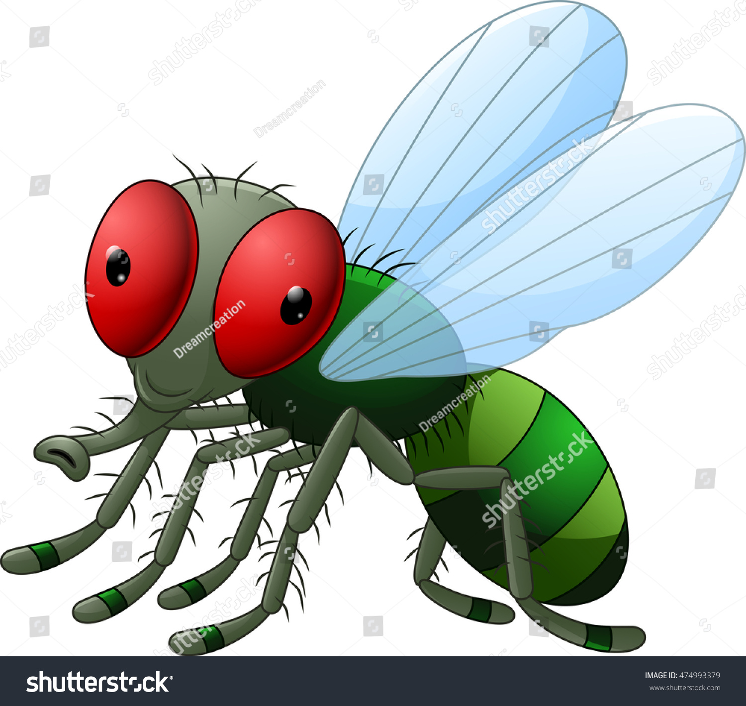 Cute Little Cartoon Flies Stock Vector 474993379 : Shutterstock