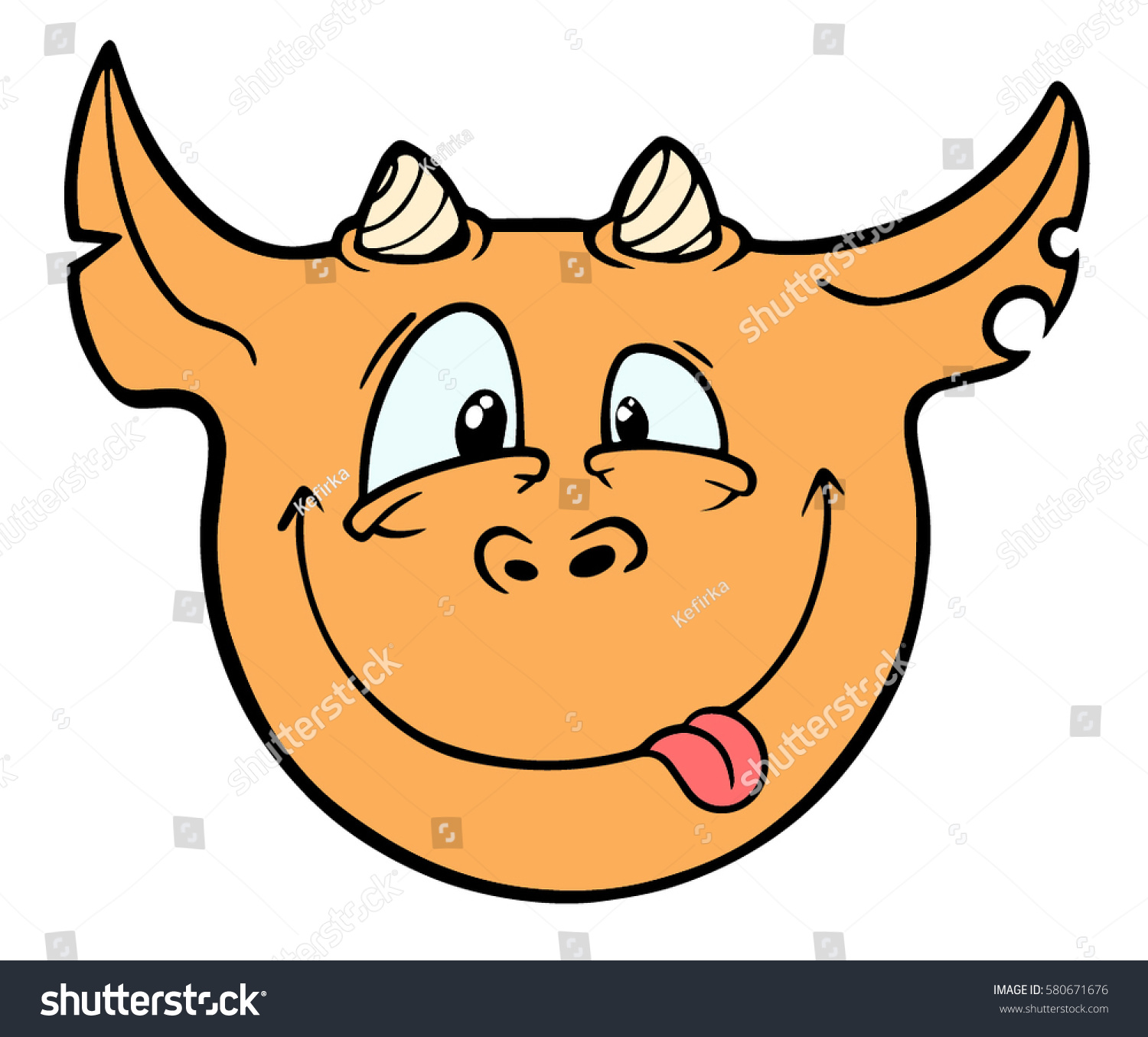 Cute Little Cow Face Stock Vector 580671676 - Shutterstock