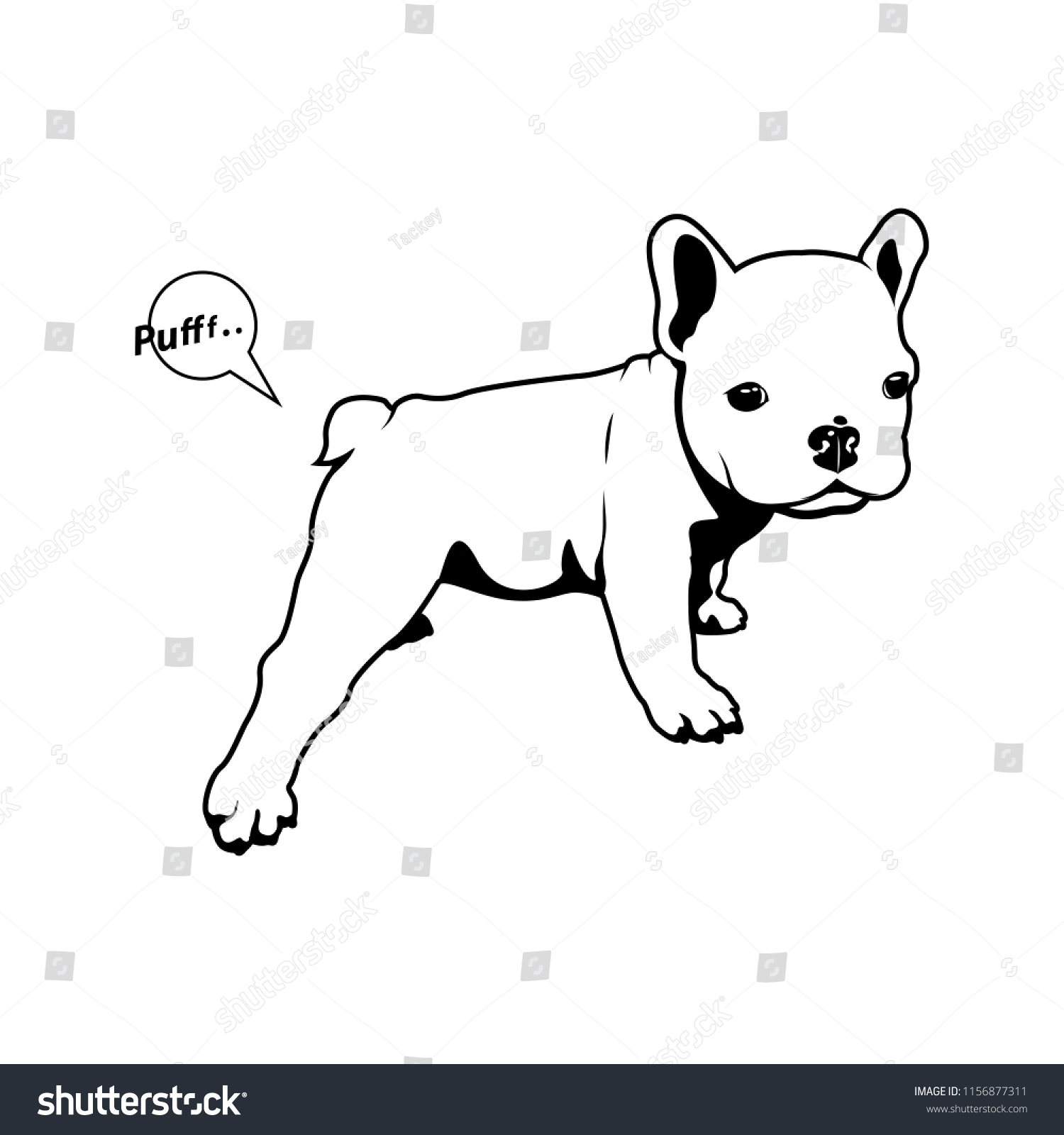 Cute Little Frenchie Doing Yoga Exercise Stock Vector (Royalty Free ...