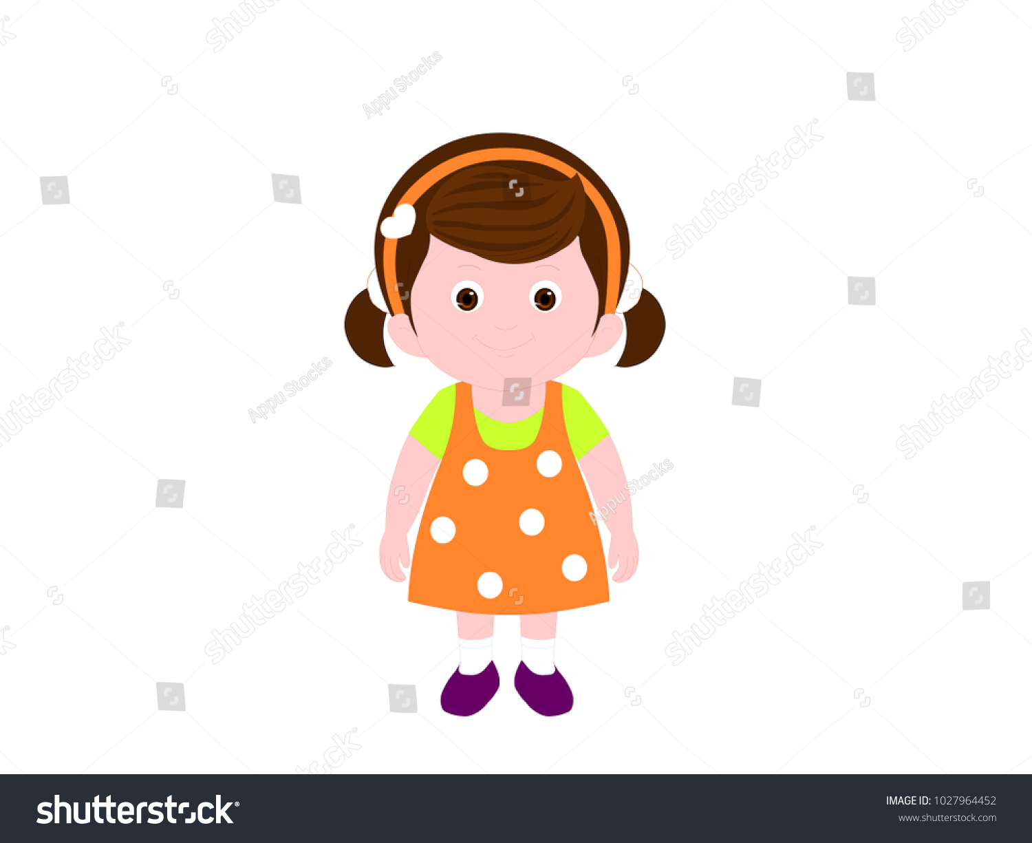 Cute Little Girl Cartoon Vector Image Stock Vector (Royalty Free ...