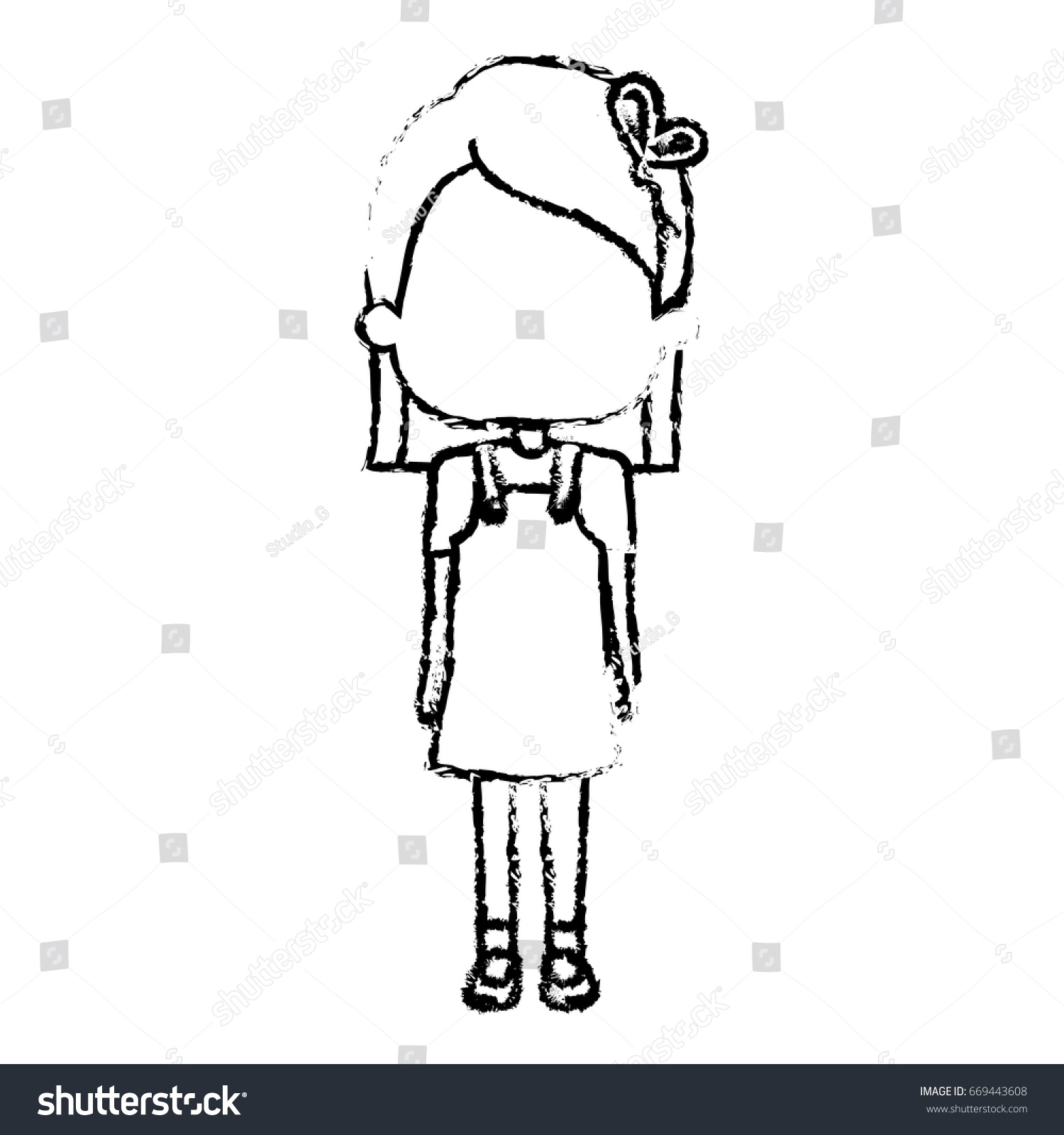 Cute Little Girl Character Stock Vector (Royalty Free) 669443608