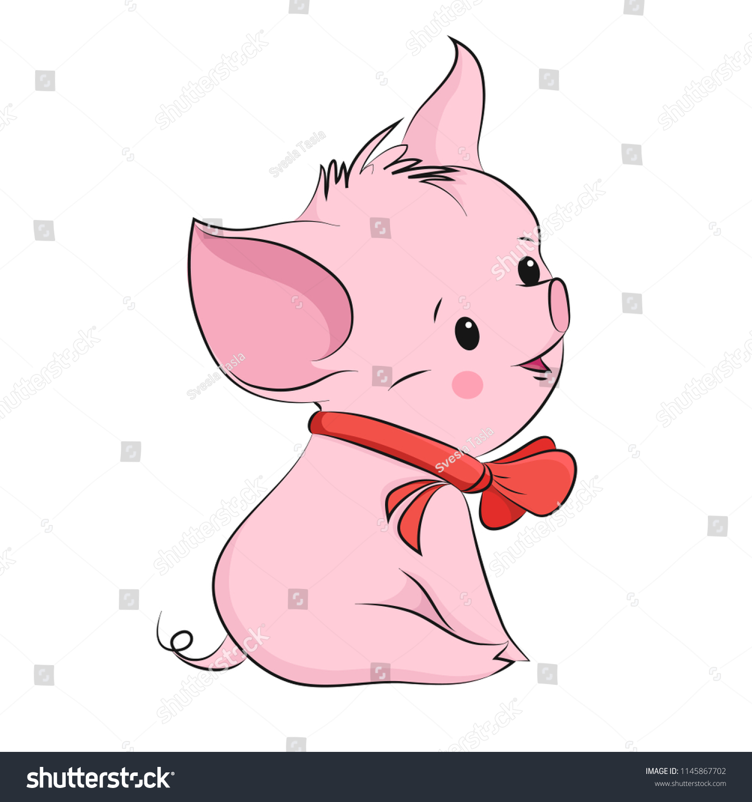 Cute Little Pig Cartoon Vector Character Stock Vector (Royalty Free ...