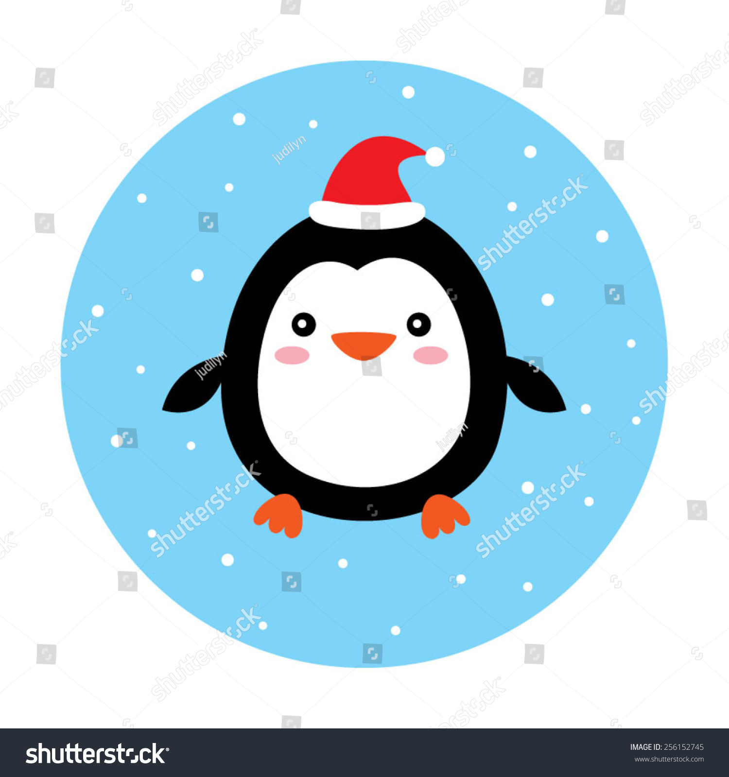 stock vector cute little santa claus penguin vector