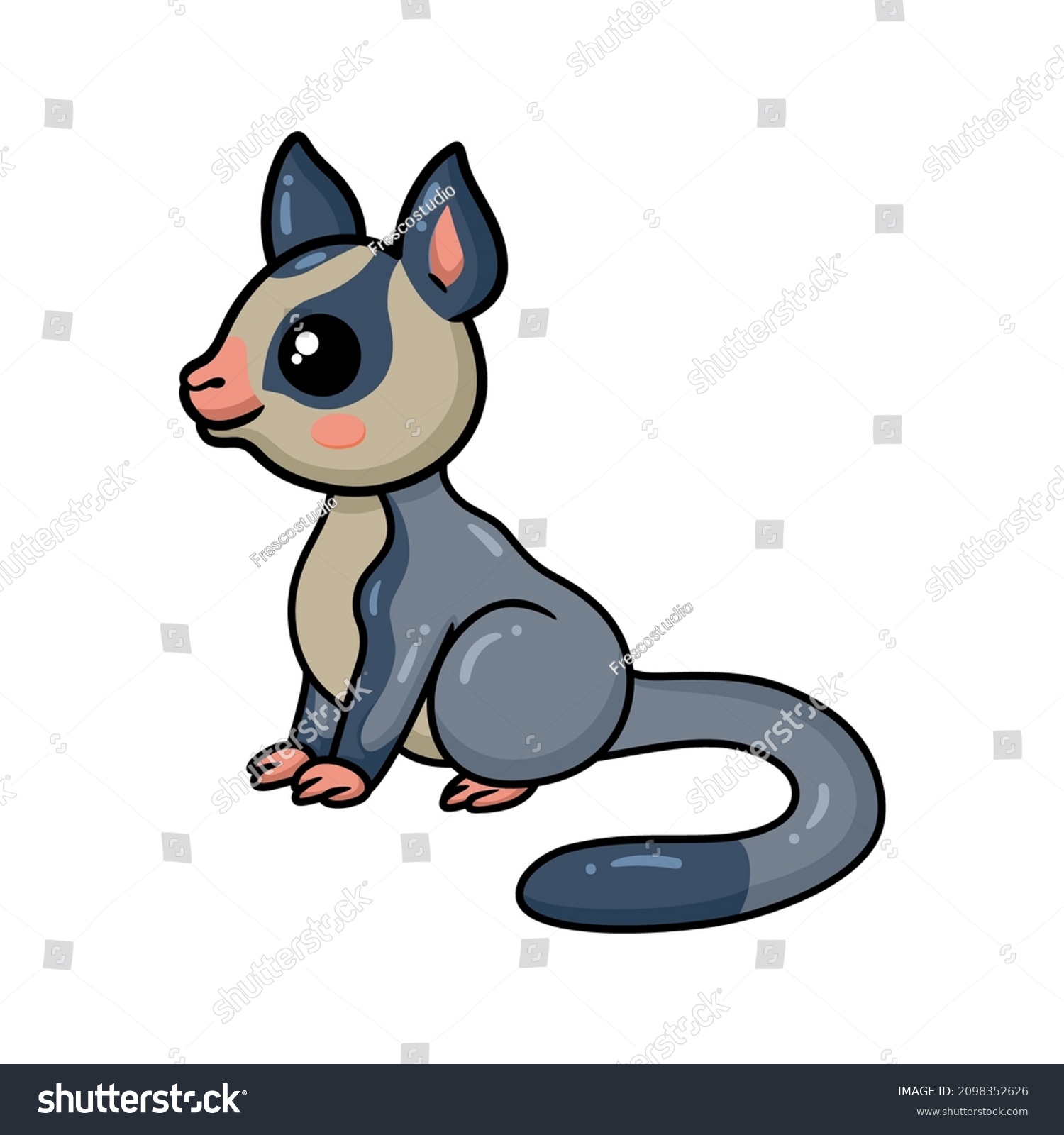 Cute Little Sugar Glider Cartoon Stock Vector (Royalty Free) 2098352626