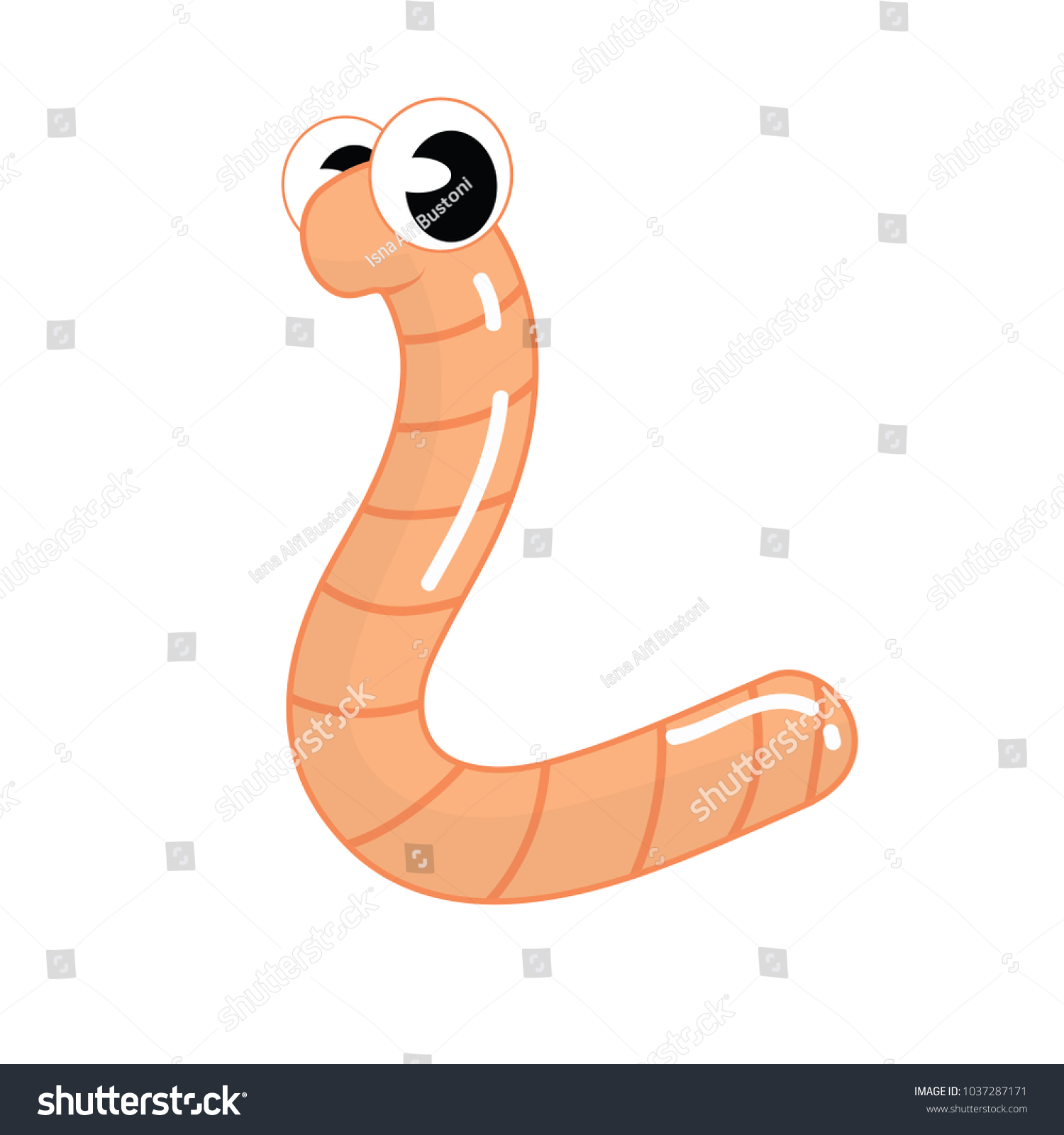 Cute Little Worm Vector Illustration Stock Vector (Royalty Free ...